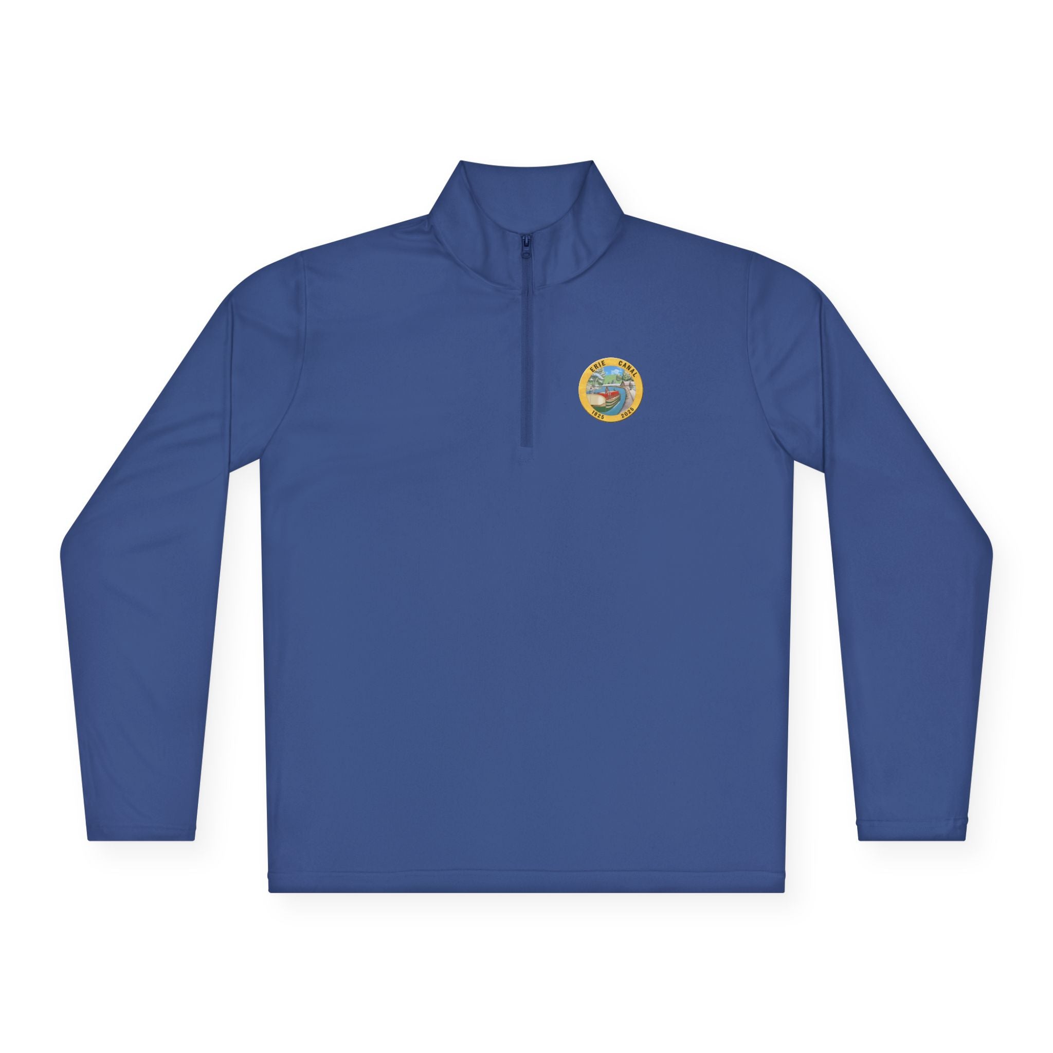 Cozy Unisex Quarter-Zip Pullover - Celebrate the 200th Anniversary of the opening of the Erie Canal - with signal flags on the back