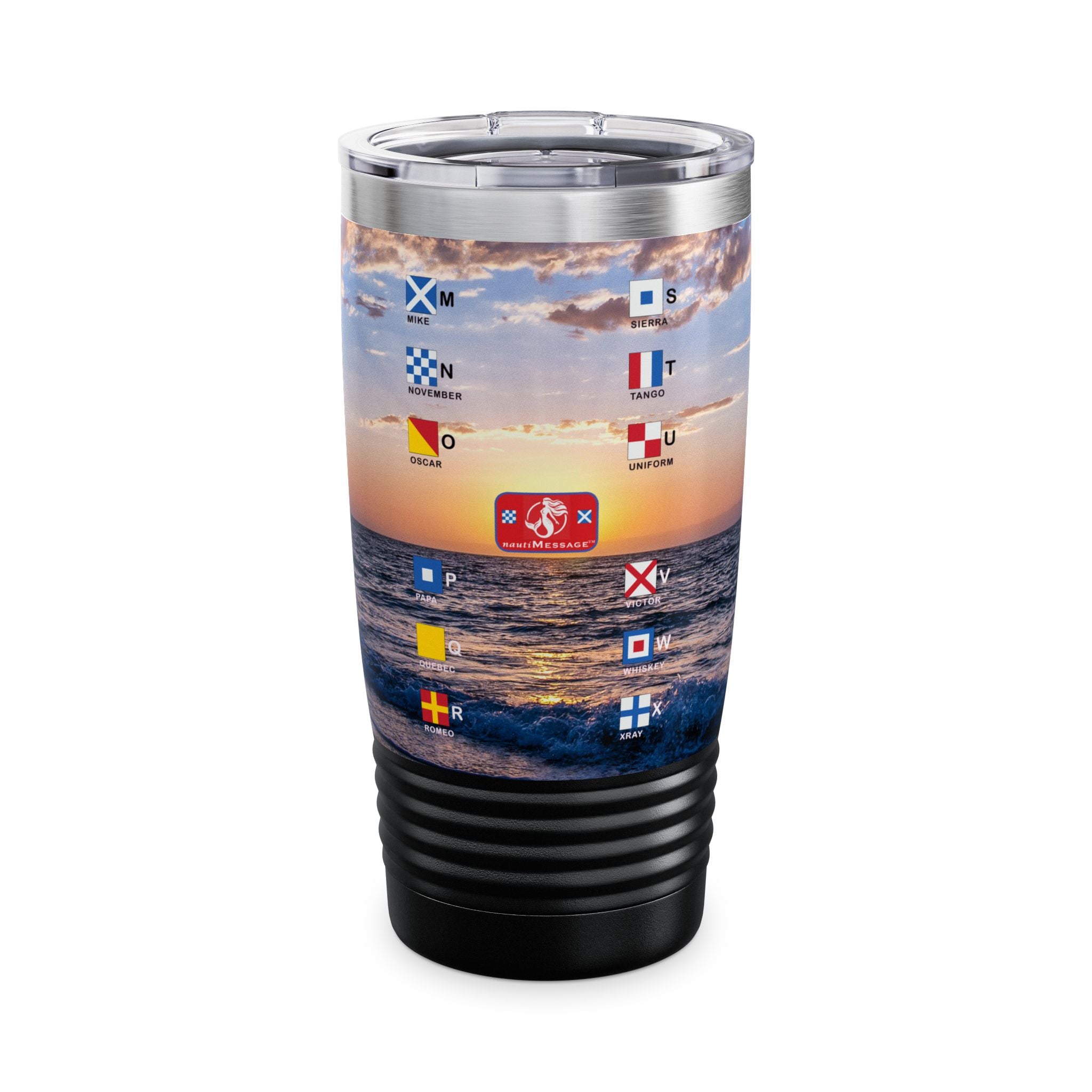 Nautical Signal Flag Ringneck Tumbler, 20oz - Ocean Picture 2