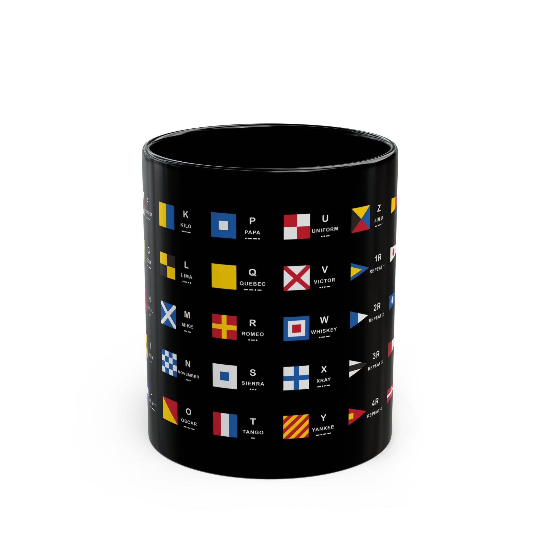 nautiMessage Black Mug - All Signal Flags