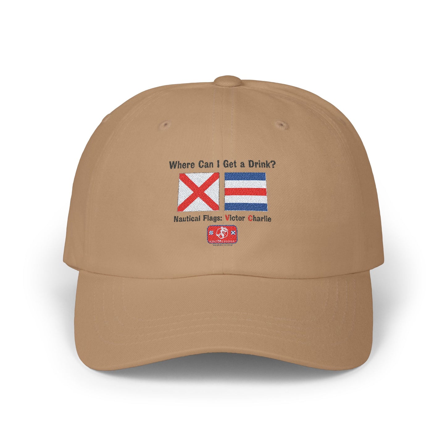 Classic Dad Cap VICTOR CHARLIE Signal Flags, means Where Can I Get A Drink