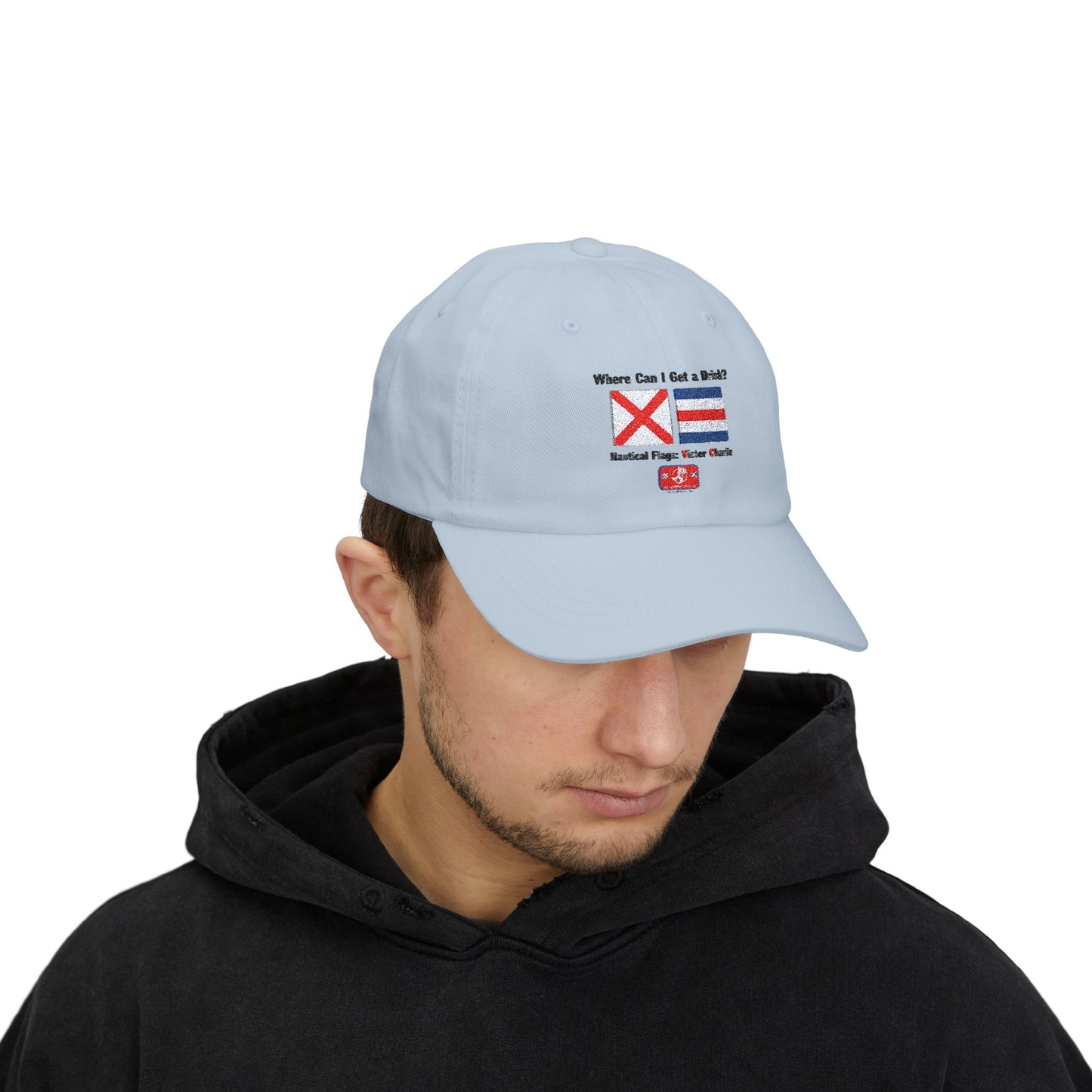 Classic Dad Cap VICTOR CHARLIE Signal Flags, means Where Can I Get A Drink