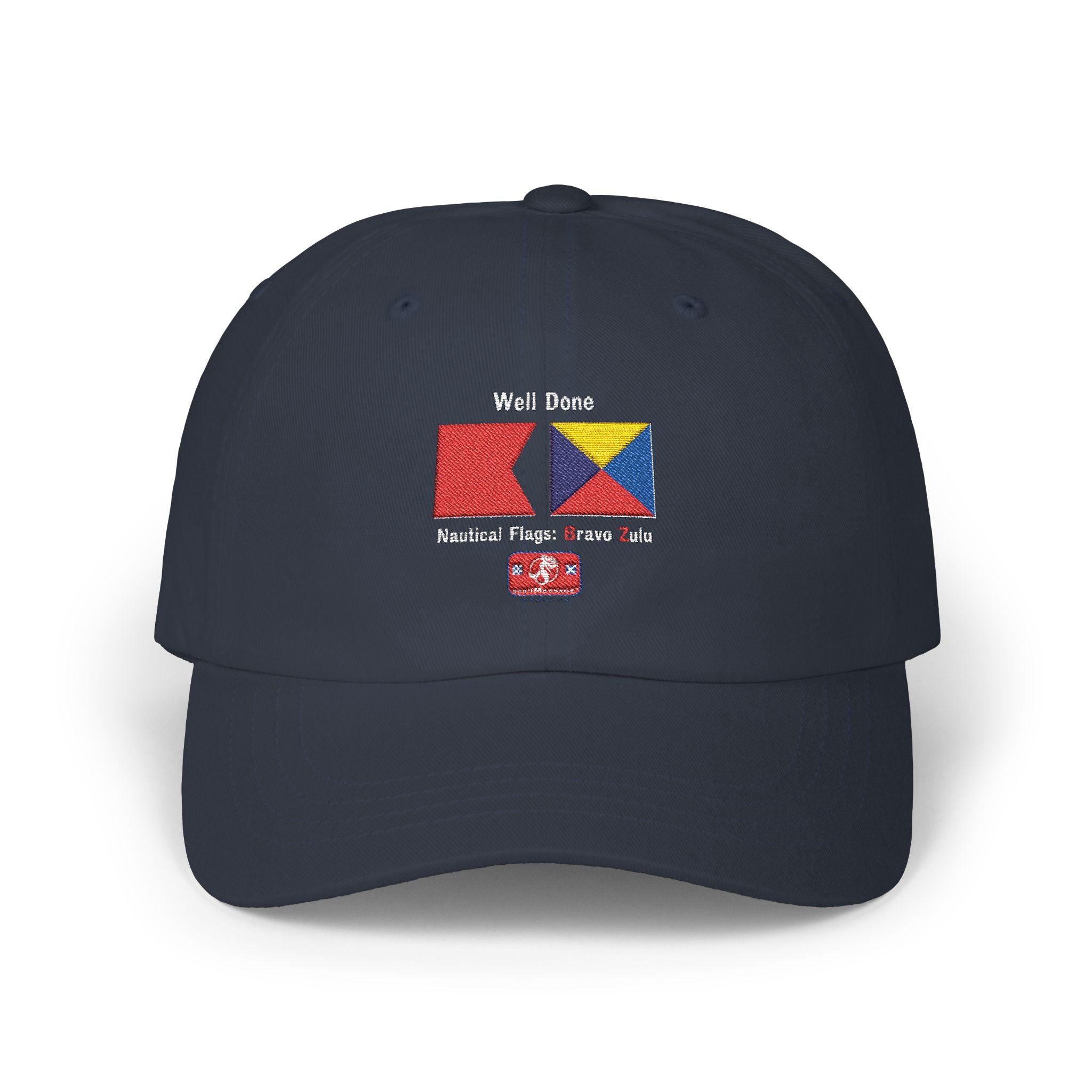 Classic Dad Cap BRAVO ZULU Signal Flags, means Well Done