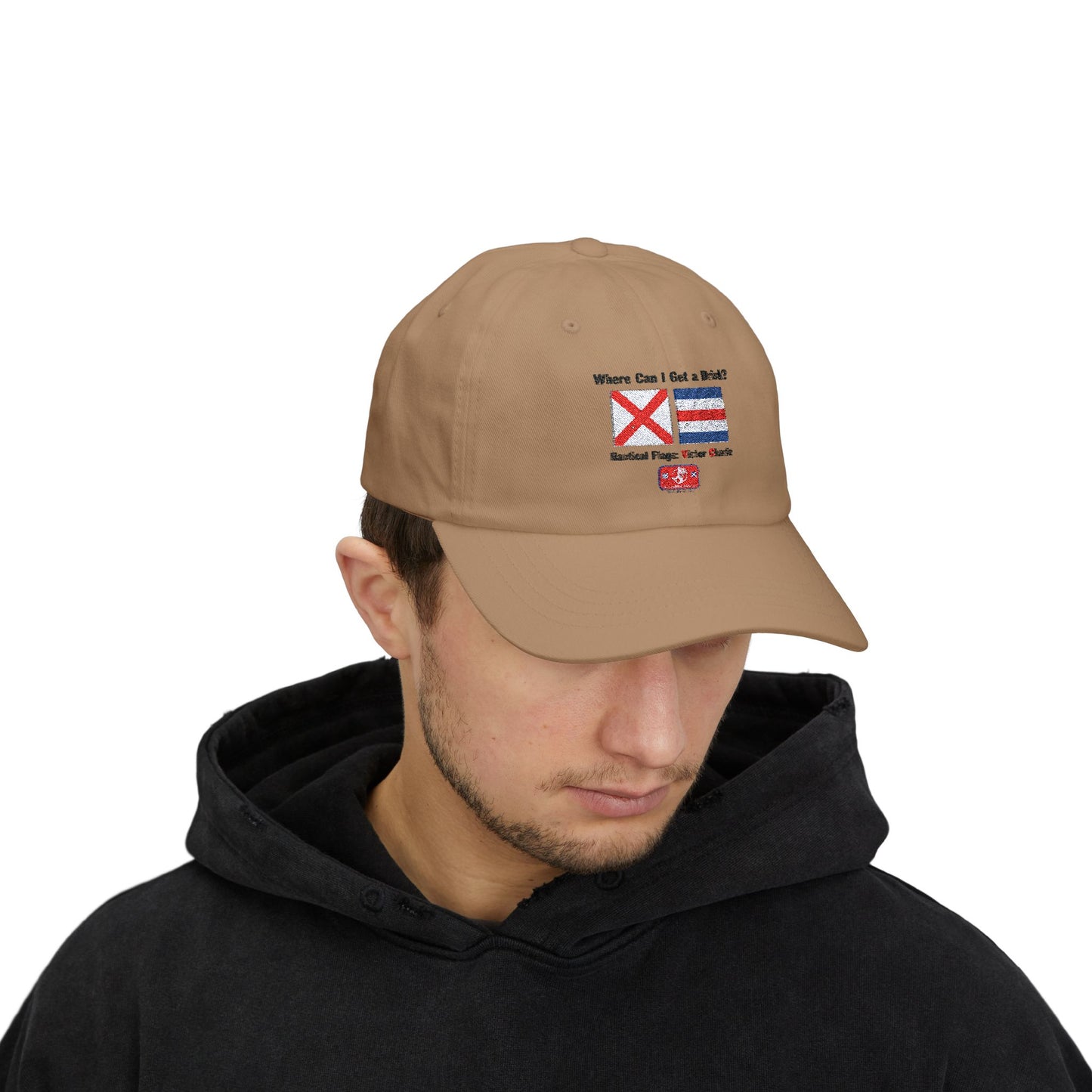 Classic Dad Cap VICTOR CHARLIE Signal Flags, means Where Can I Get A Drink