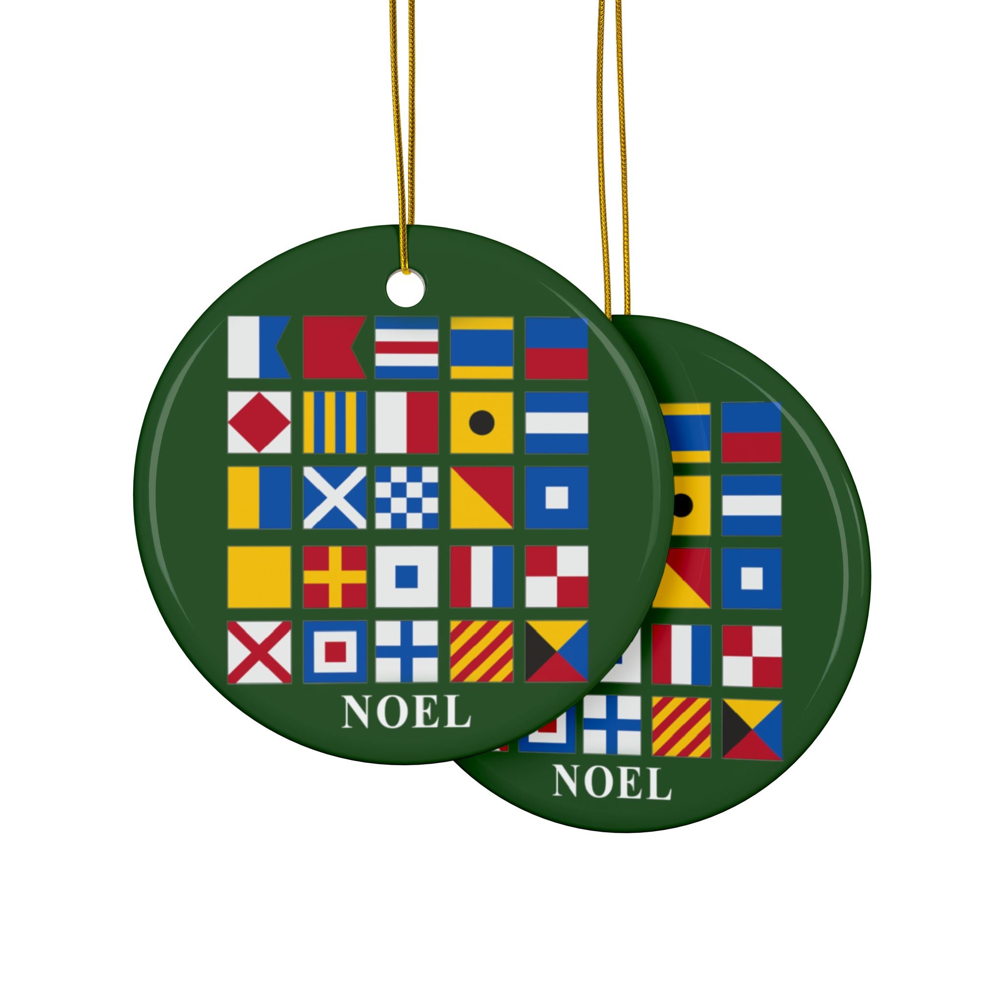 Christmas Ornaments, 2-Side Print, Signal Flags No L