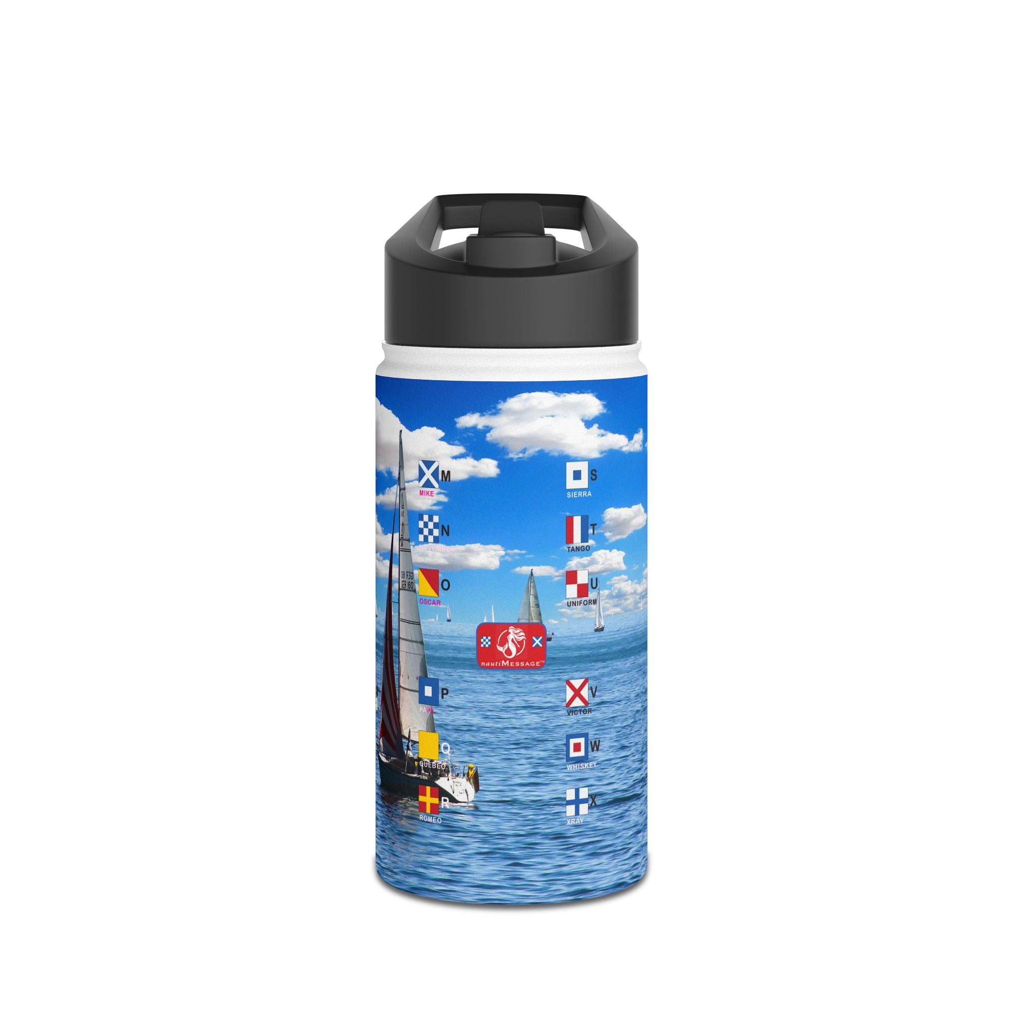 Nautical Signal Flag Water Bottle - Ocean 1