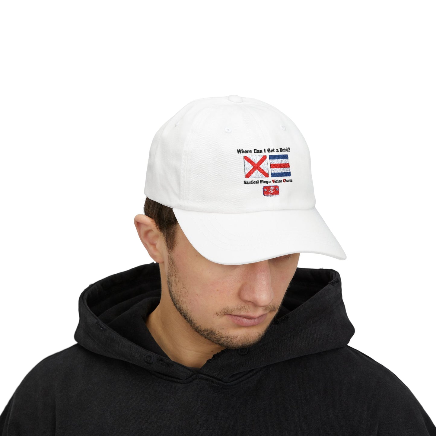 Classic Dad Cap VICTOR CHARLIE Signal Flags, means Where Can I Get A Drink
