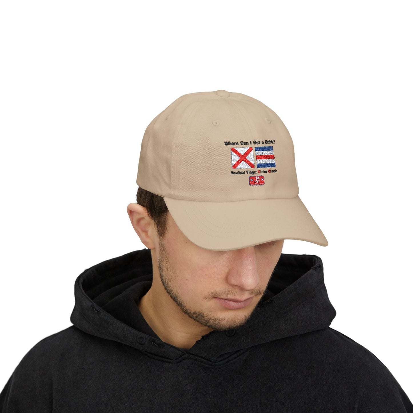 Classic Dad Cap VICTOR CHARLIE Signal Flags, means Where Can I Get A Drink