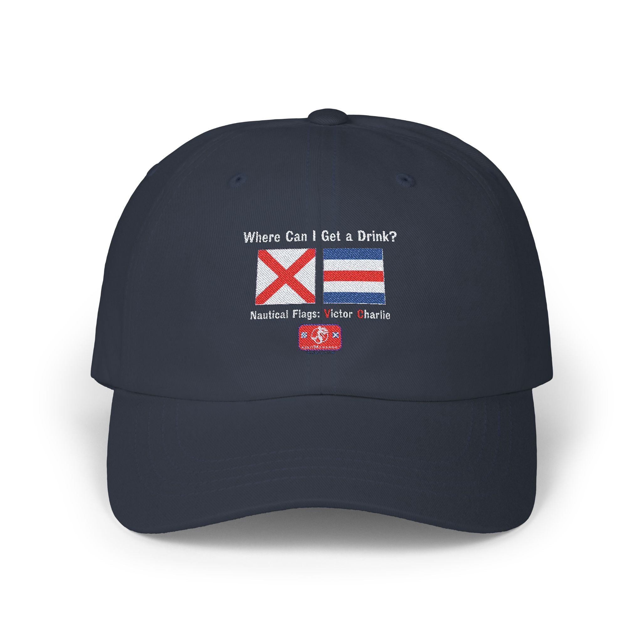 Classic Dad Cap VICTOR CHARLIE Signal Flags, means Where Can I Get A Drink