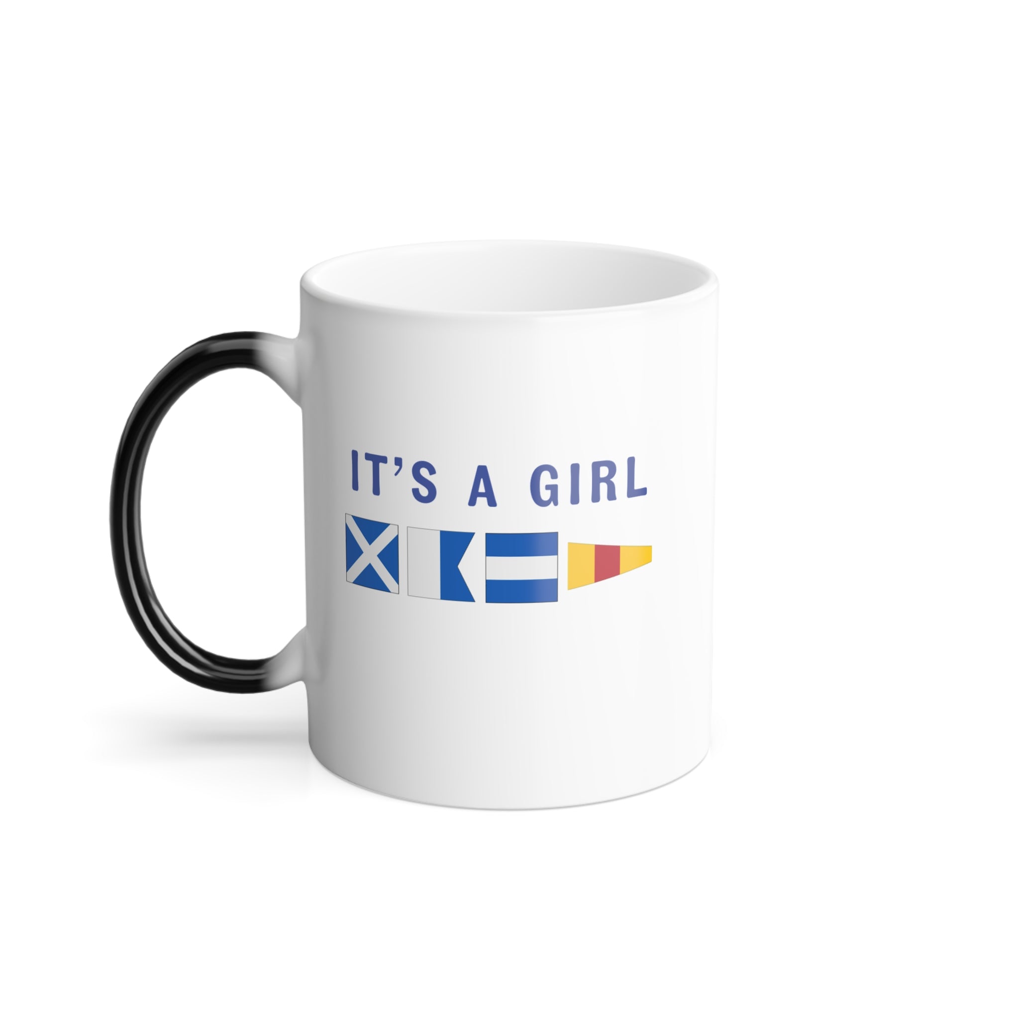nautiMessage Hidden Message Gender Reveal Mug  - MIKE ALFA KILO ZERO - It's a Girl