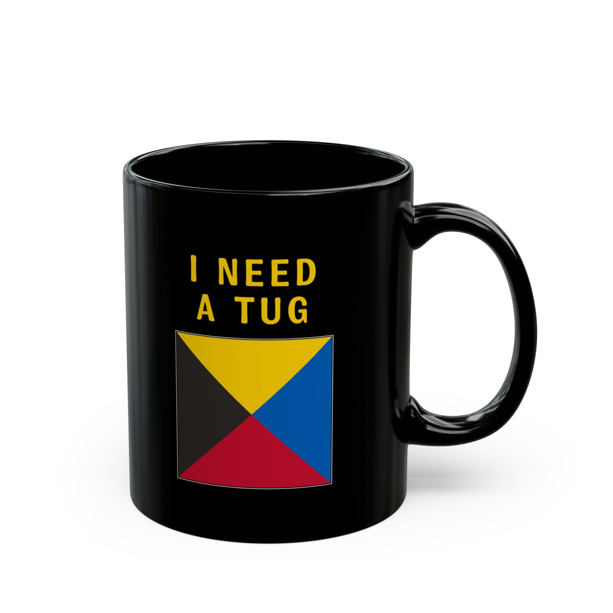 nautiMessage Black Mug - ZULU - I Need a Tug