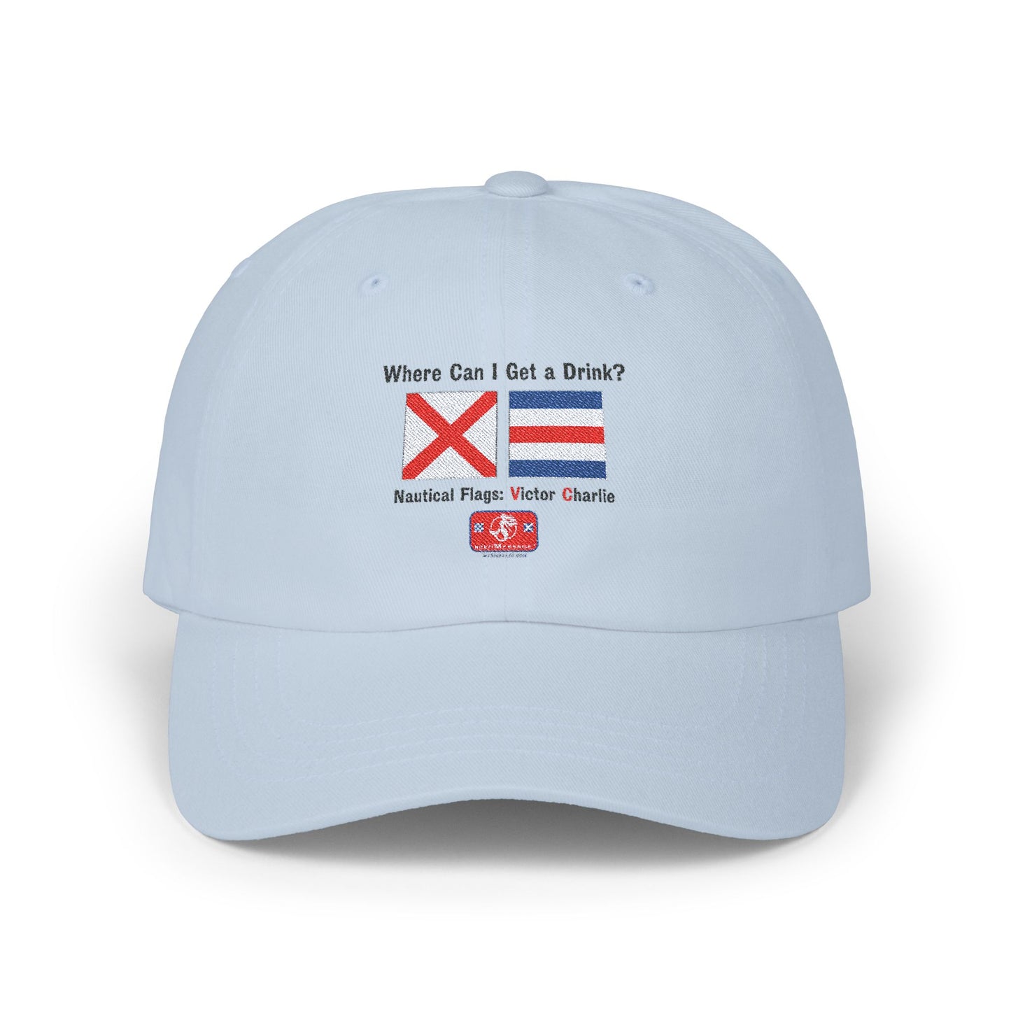 Classic Dad Cap VICTOR CHARLIE Signal Flags, means Where Can I Get A Drink
