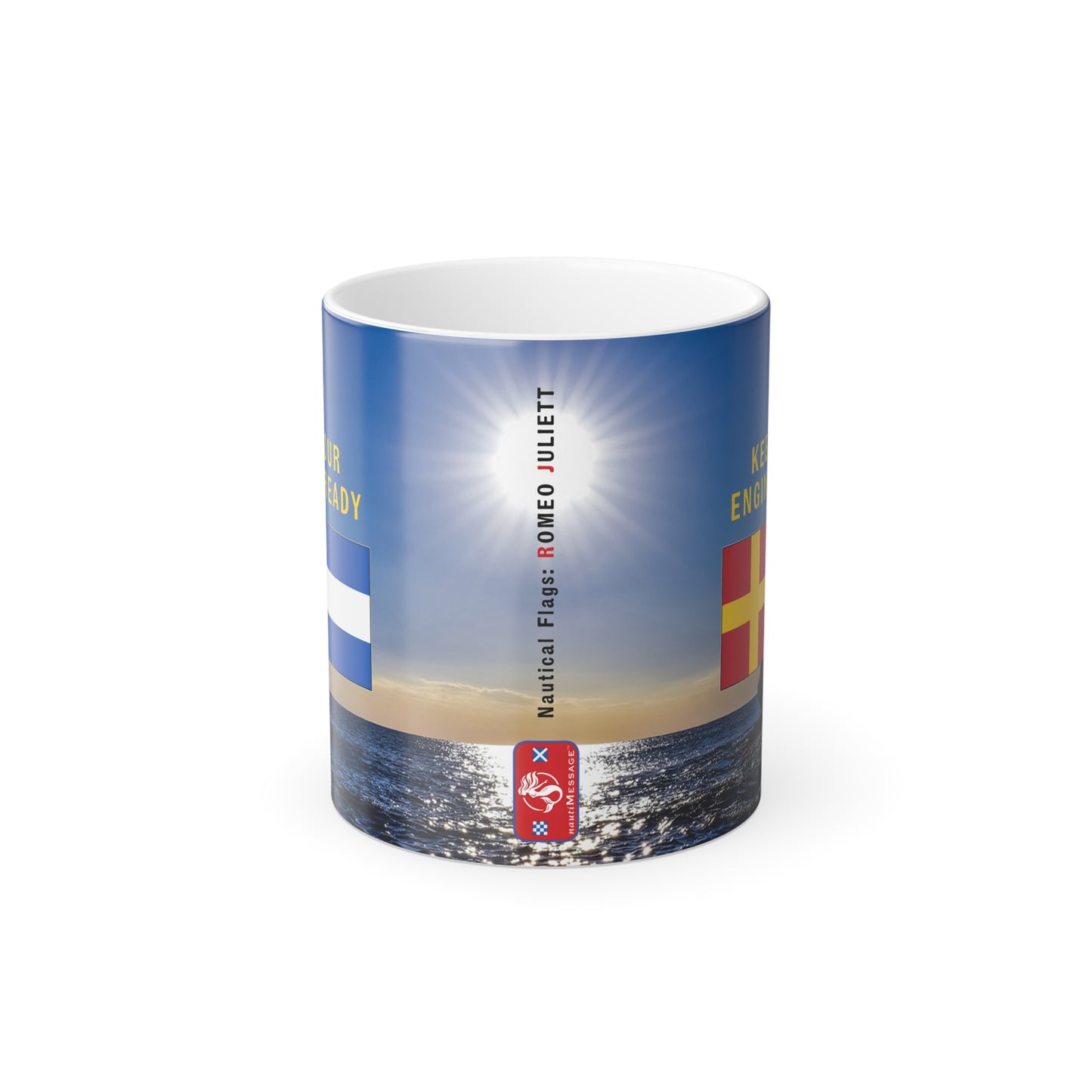 nautiMessage Hidden Message Mug - ROMEO JULIETT - Keep your engines ready