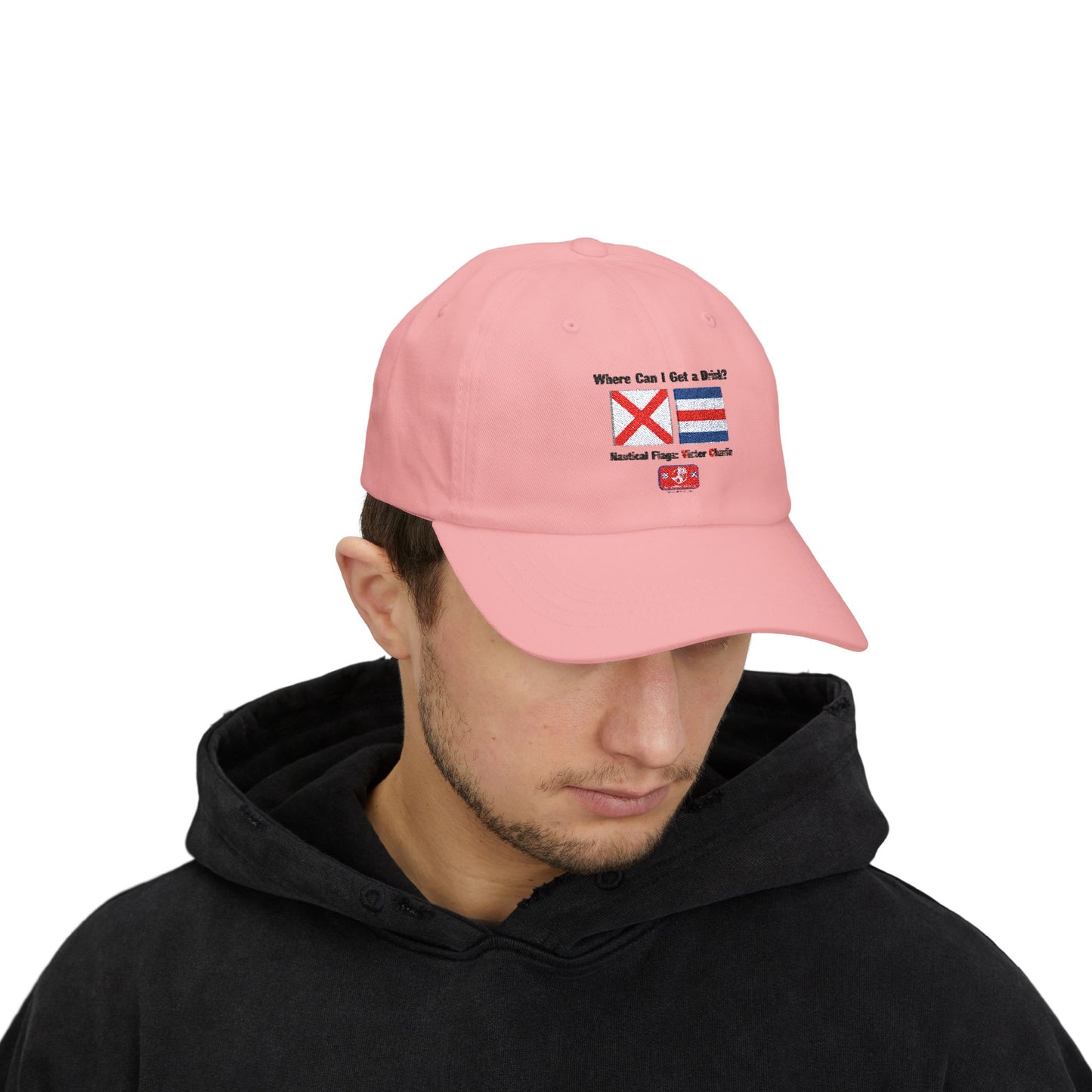 Classic Dad Cap VICTOR CHARLIE Signal Flags, means Where Can I Get A Drink