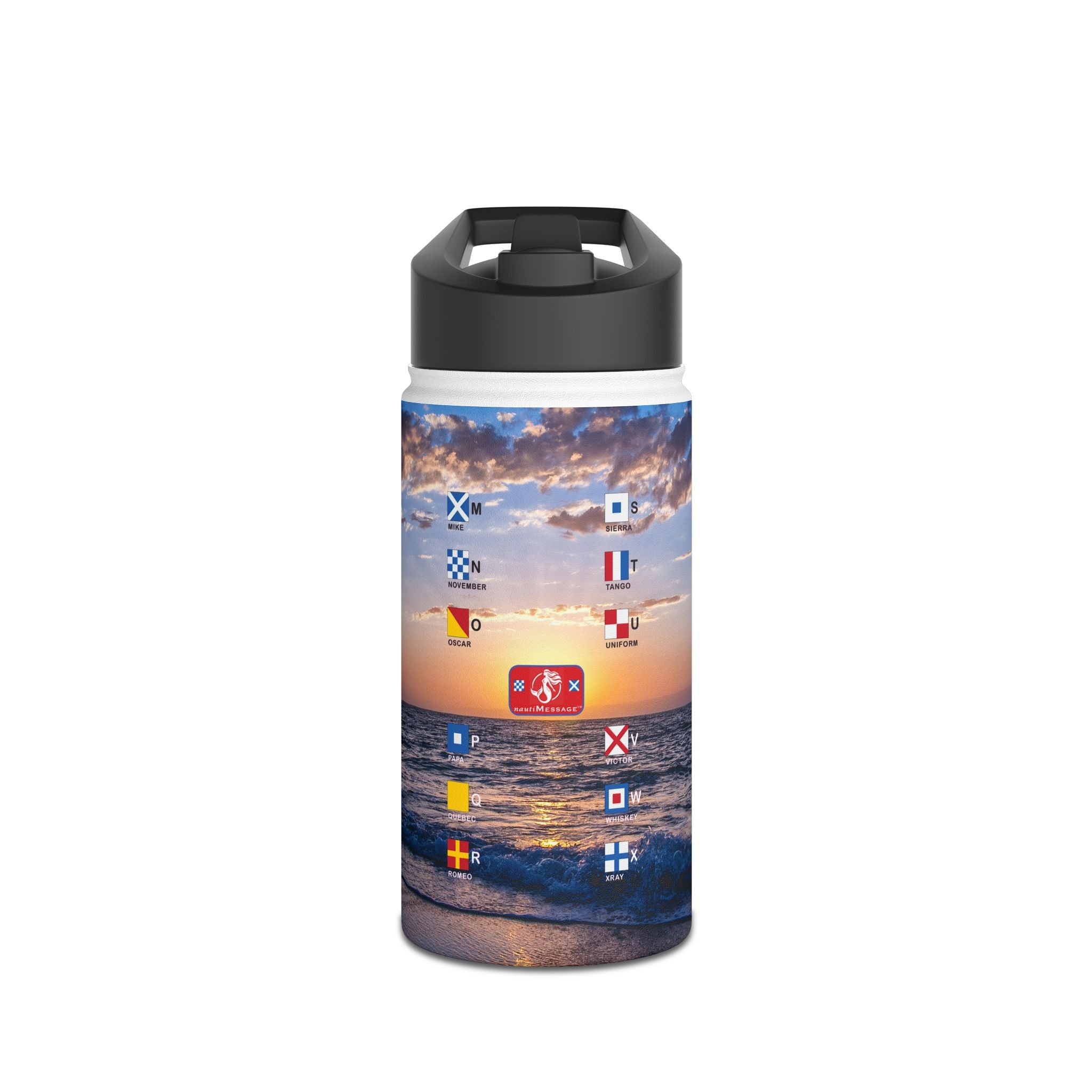 Nautical Signal Flag Water Bottle - Ocean 2