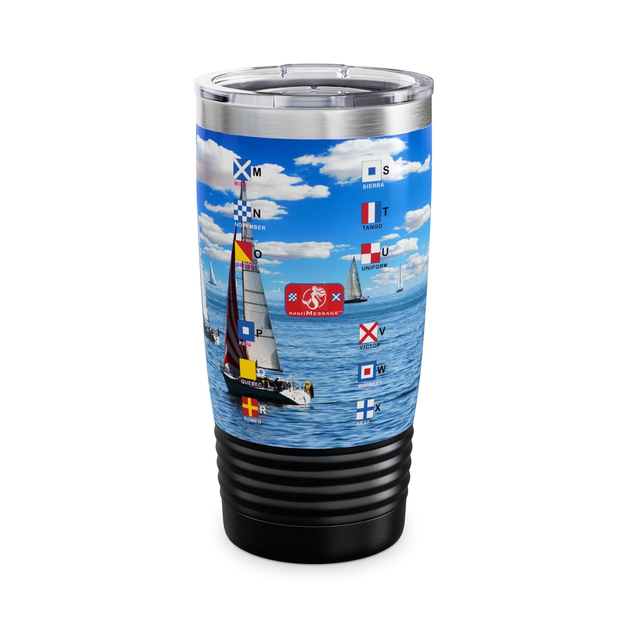 Nautical Signal Flag Ringneck Tumbler, 20oz - Ocean Picture 1