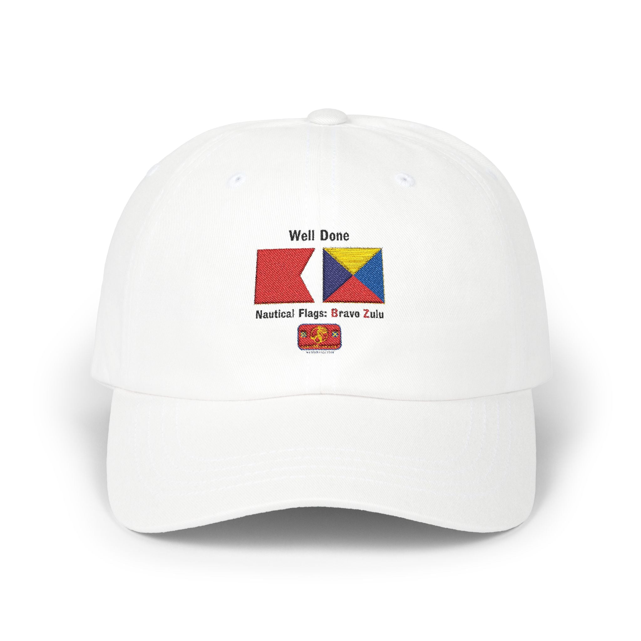 Classic Dad Cap BRAVO ZULU Signal Flags, means Well Done