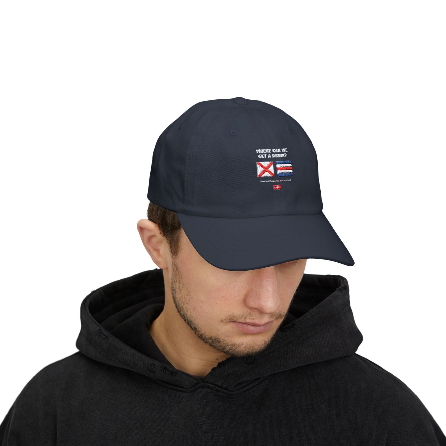 Classic Dad Cap VICTOR CHARLIE Signal Flags, means Where Can I Get A Drink