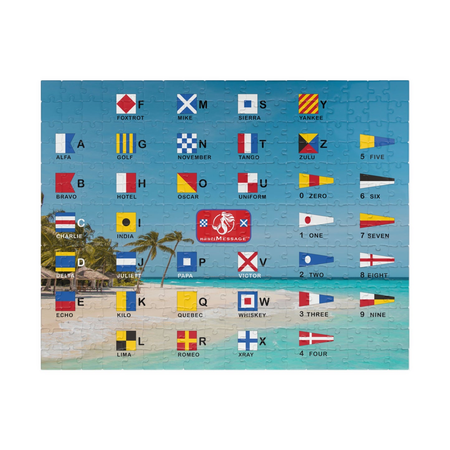 nautiMessage Signal Flag Puzzle  (110, 252, 520-piece) - Beach