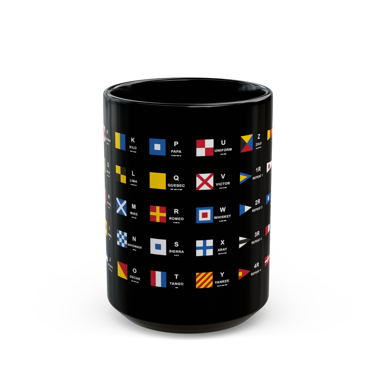 nautiMessage Black Mug - All Signal Flags