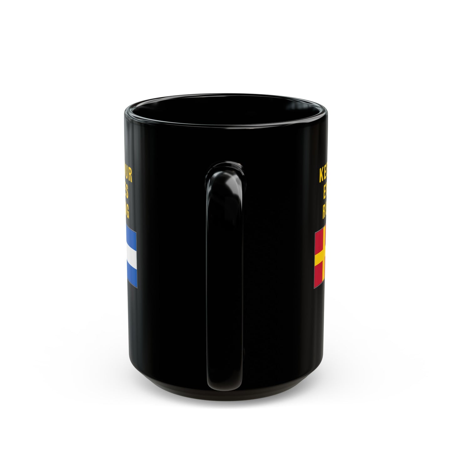 nautiMessage Black Mug - ROMEO JULIETT - Keep Your Engines Running