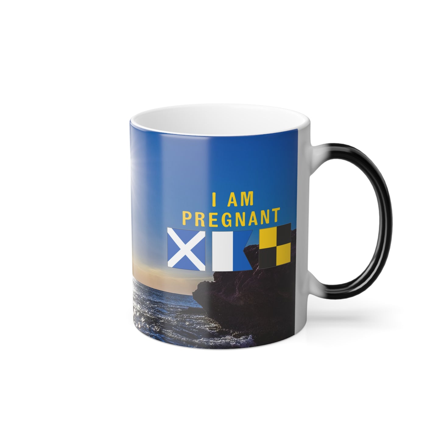 nautiMessage Hidden Message Mug  - MIKE ALFA LIMA - I am Pregnant