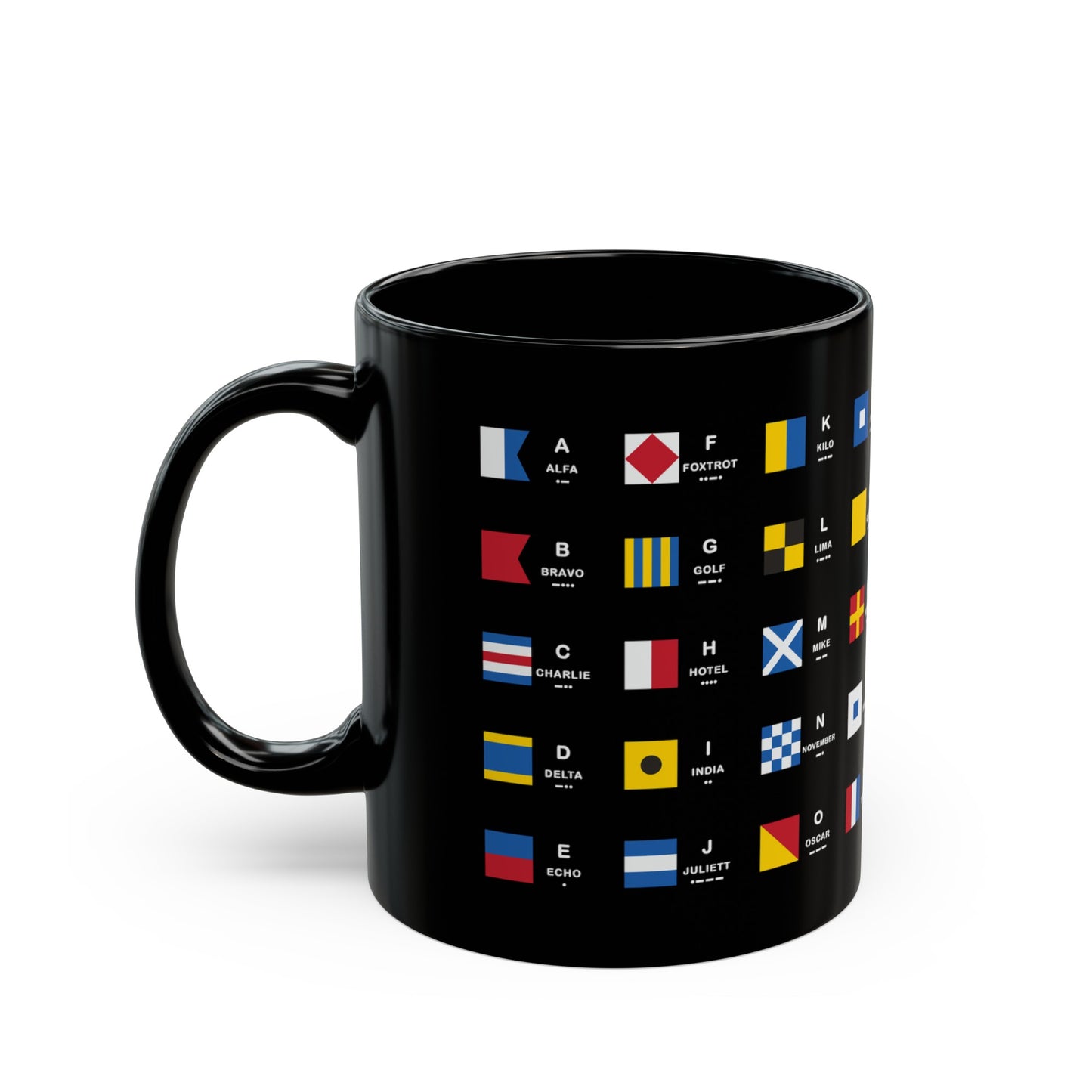 nautiMessage Black Mug - All Signal Flags