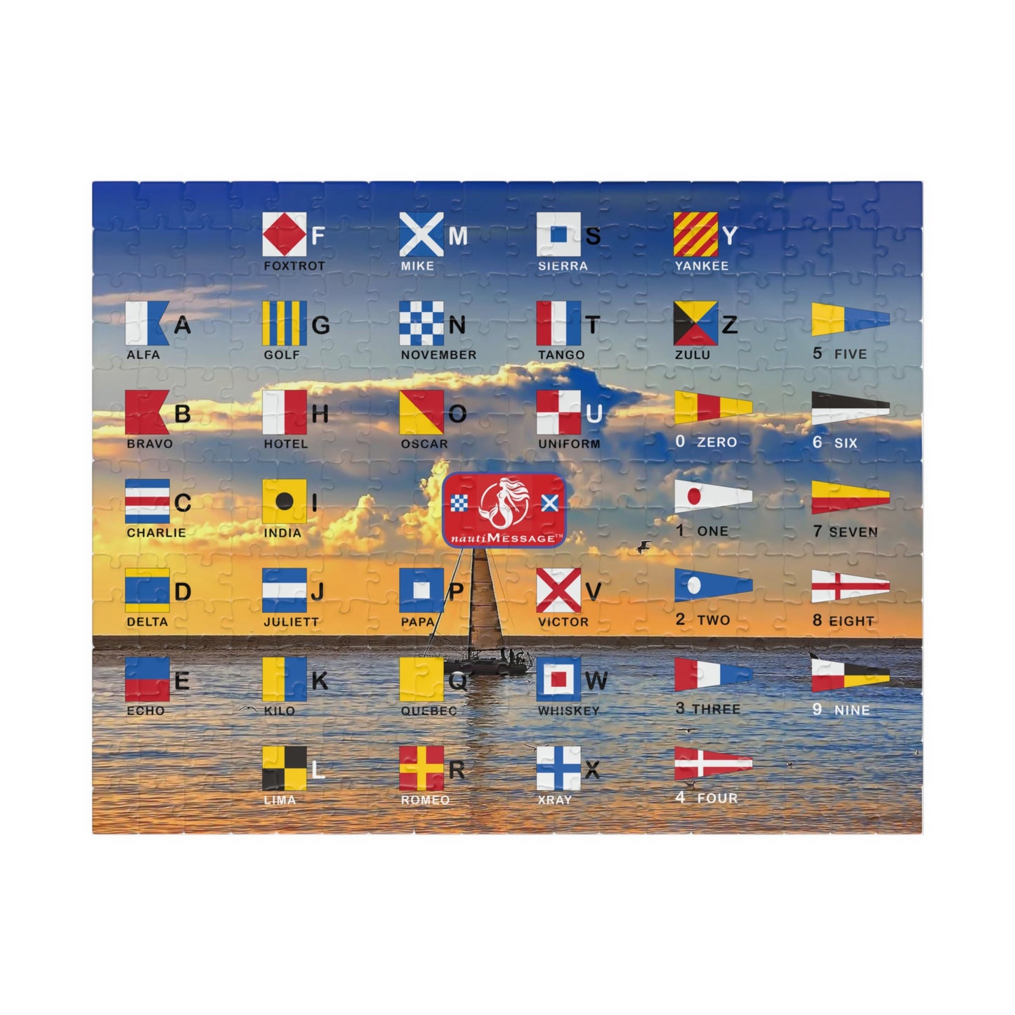 nautiMessage Signal Flag Puzzle  (110, 252, 520-piece) - Sailing