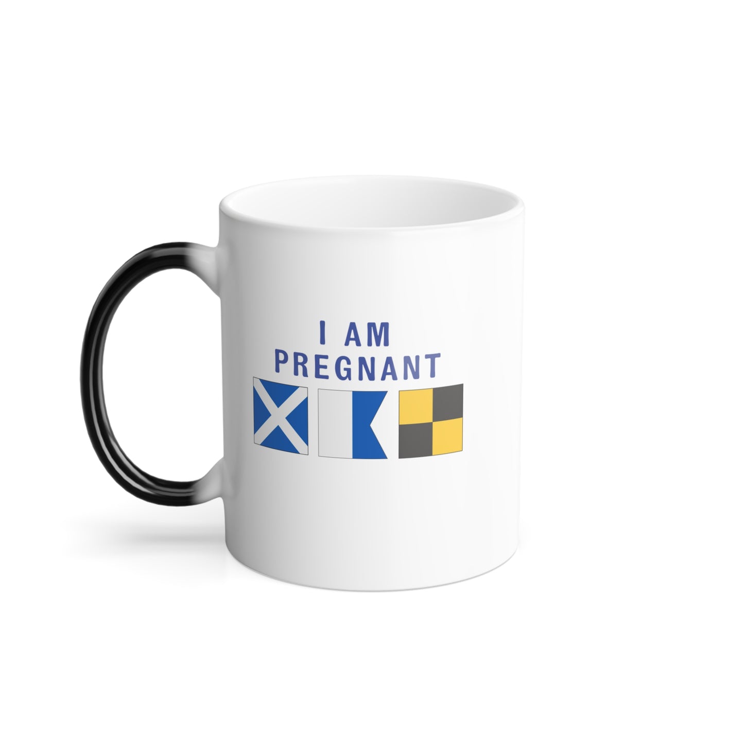 nautiMessage Hidden Message Mug  - MIKE ALFA LIMA - I am Pregnant