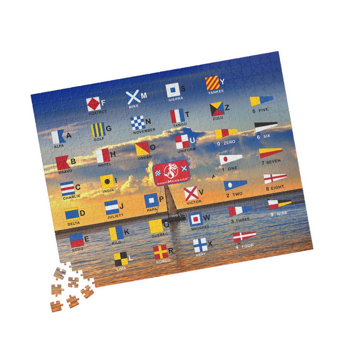 nautiMessage Signal Flag Puzzle  (110, 252, 520-piece) - Sailing