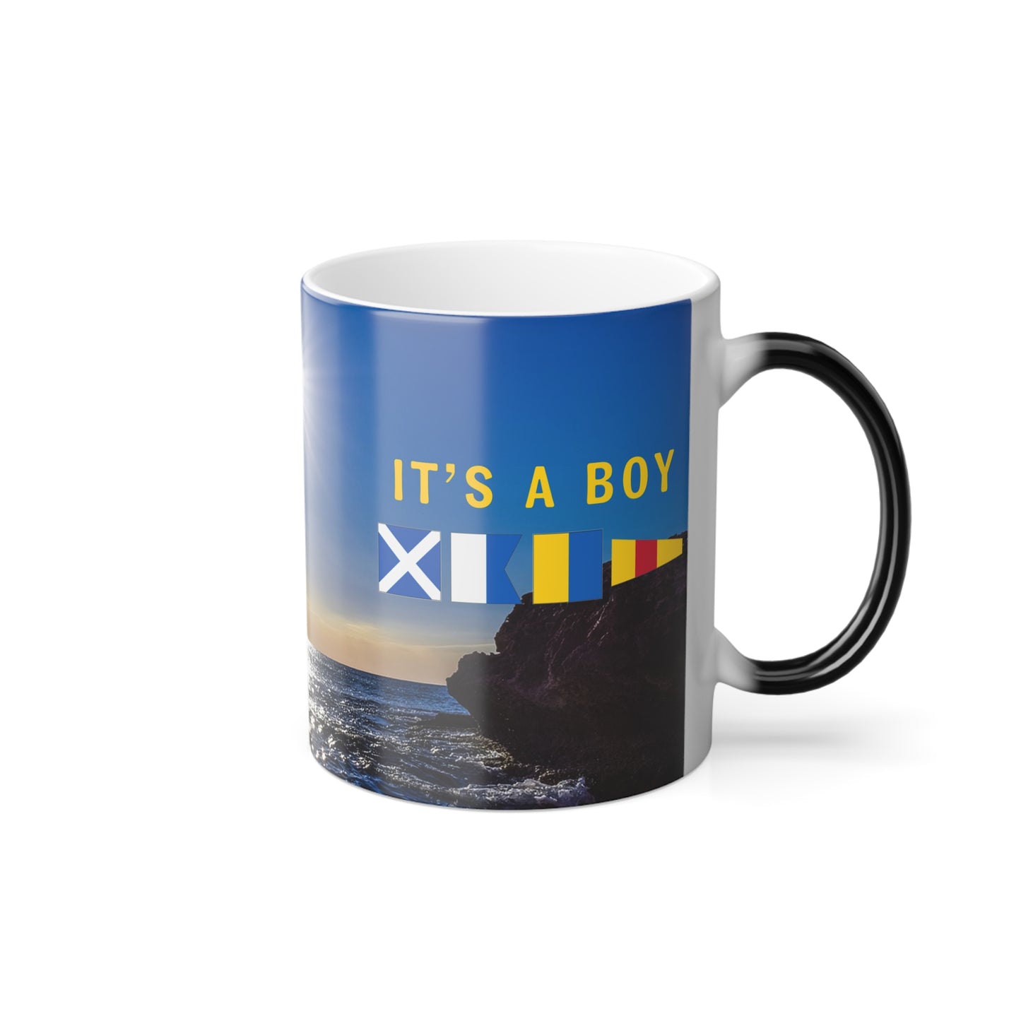 nautiMessage Hidden Message Gender Reveal Mug  - MIKE ALFA JULIETT ZERO - It's a Boy