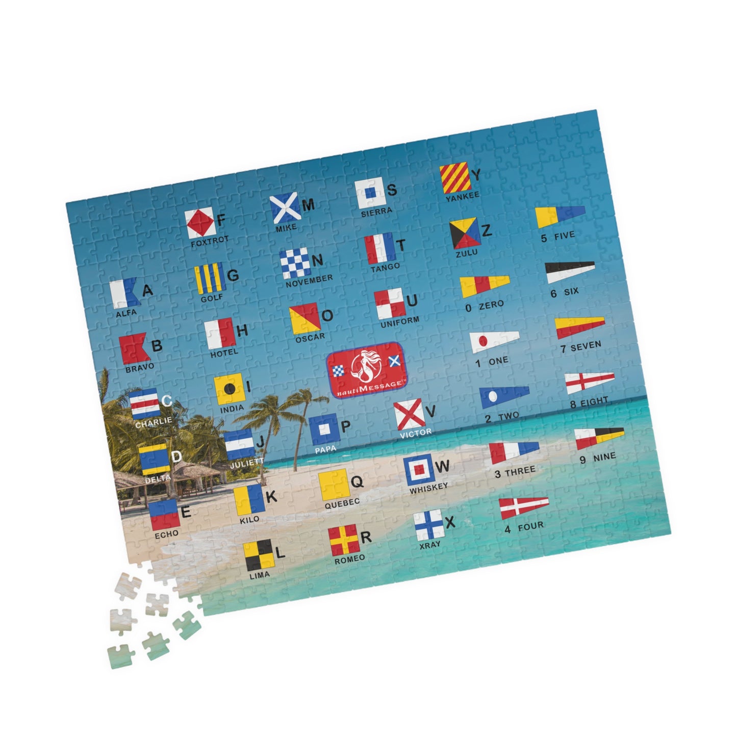 nautiMessage Signal Flag Puzzle  (110, 252, 520-piece) - Beach