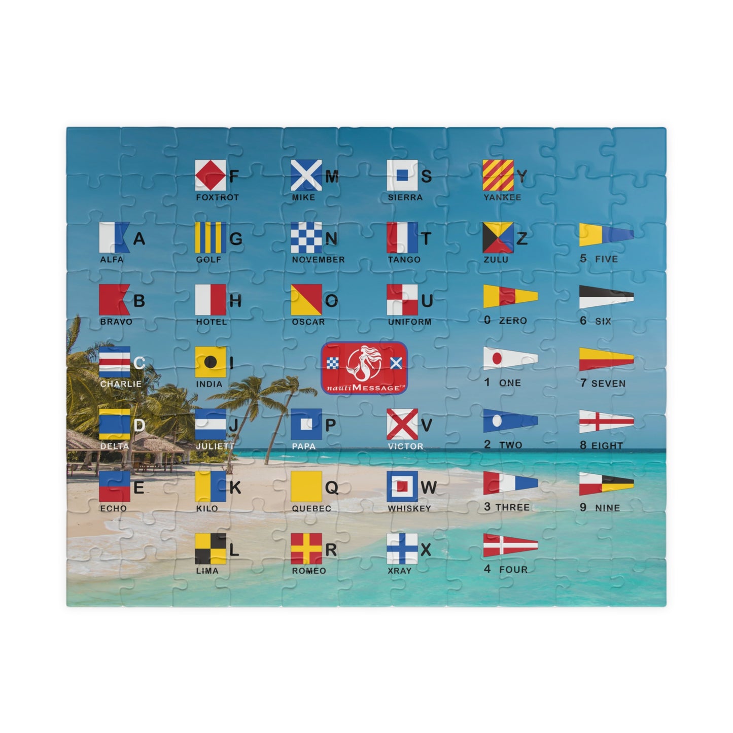 nautiMessage Signal Flag Puzzle  (110, 252, 520-piece) - Beach