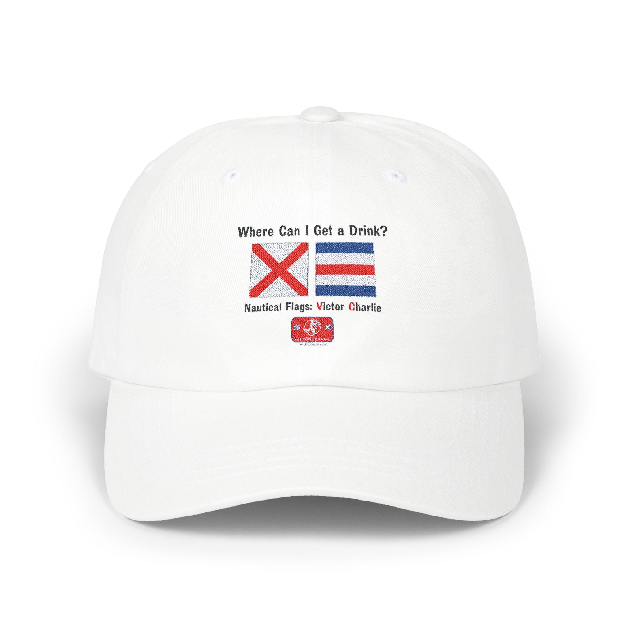 Classic Dad Cap VICTOR CHARLIE Signal Flags, means Where Can I Get A Drink