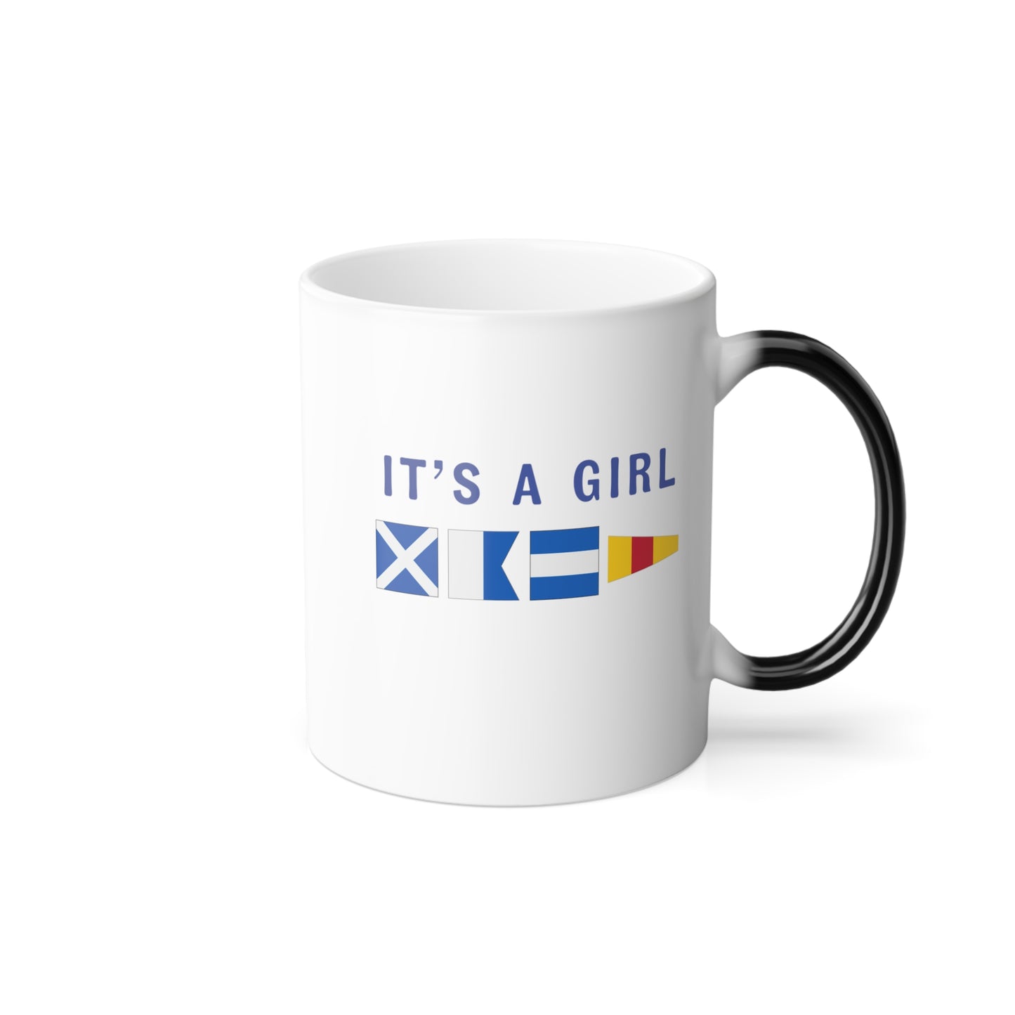 nautiMessage Hidden Message Gender Reveal Mug  - MIKE ALFA KILO ZERO - It's a Girl