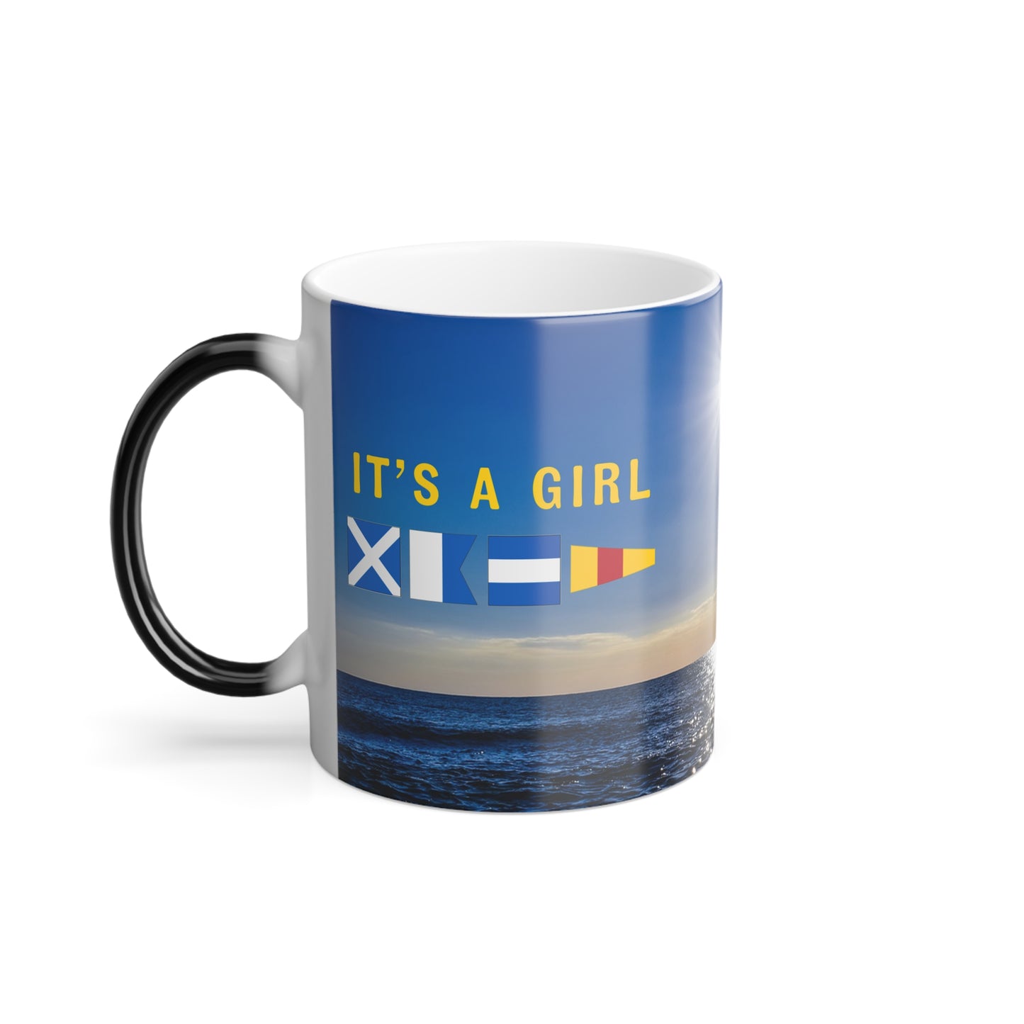 nautiMessage Hidden Message Gender Reveal Mug  - MIKE ALFA KILO ZERO - It's a Girl