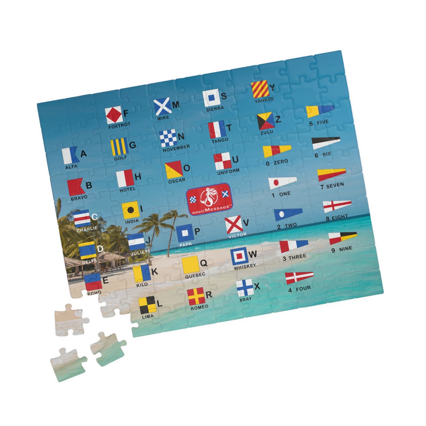 nautiMessage Signal Flag Puzzle  (110, 252, 520-piece) - Beach