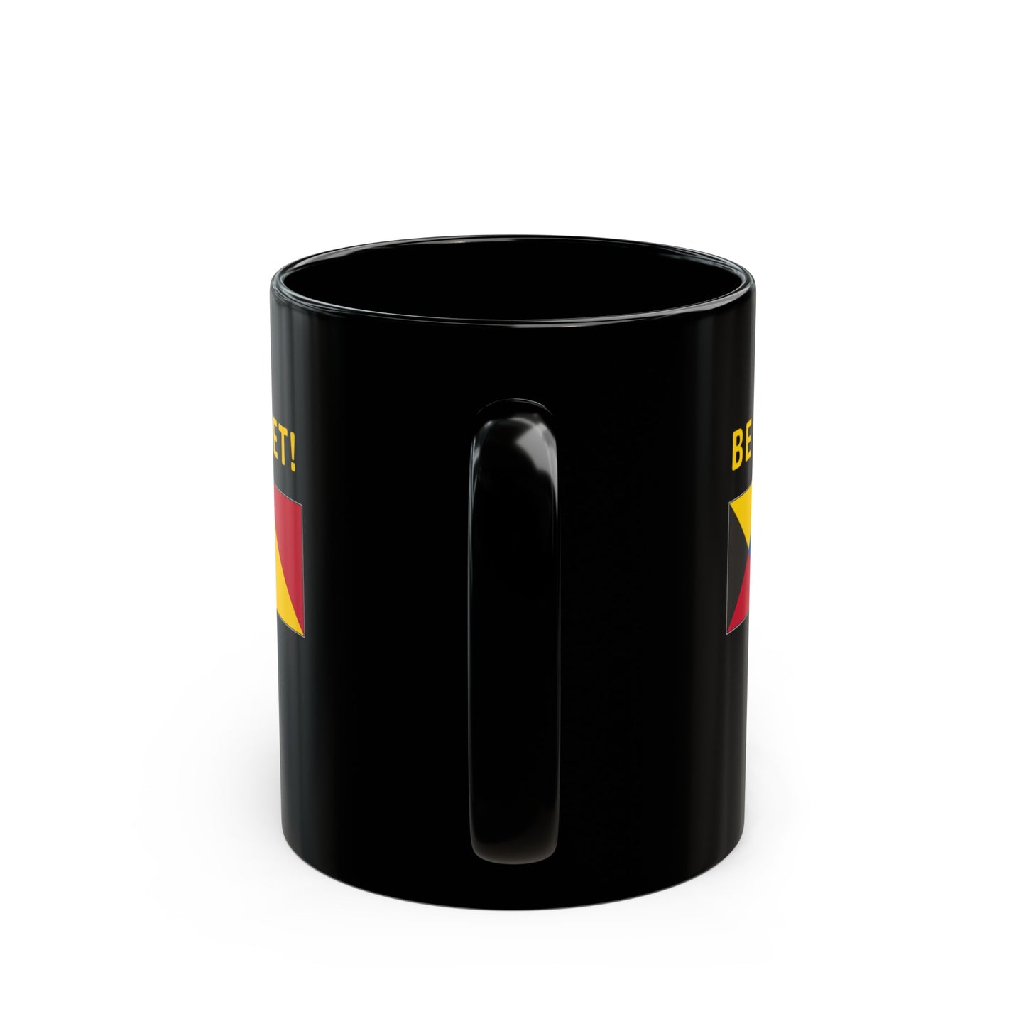 nautiMessage Black Mug - ZULU OSCAR - Be Quiet!