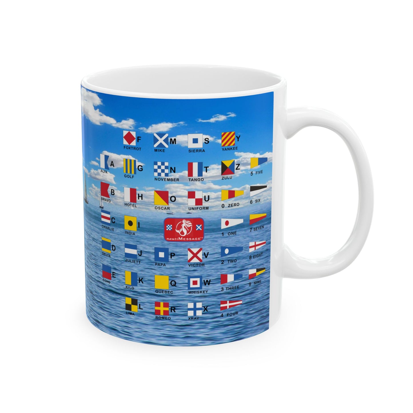 Signal Flag Ceramic Mug, (11oz, 15oz) - All Flags on Sailing Scene