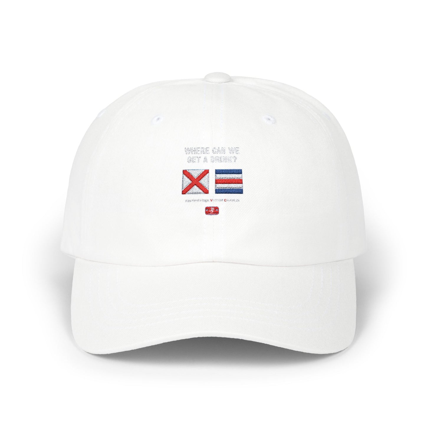 Classic Dad Cap VICTOR CHARLIE Signal Flags, means Where Can I Get A Drink