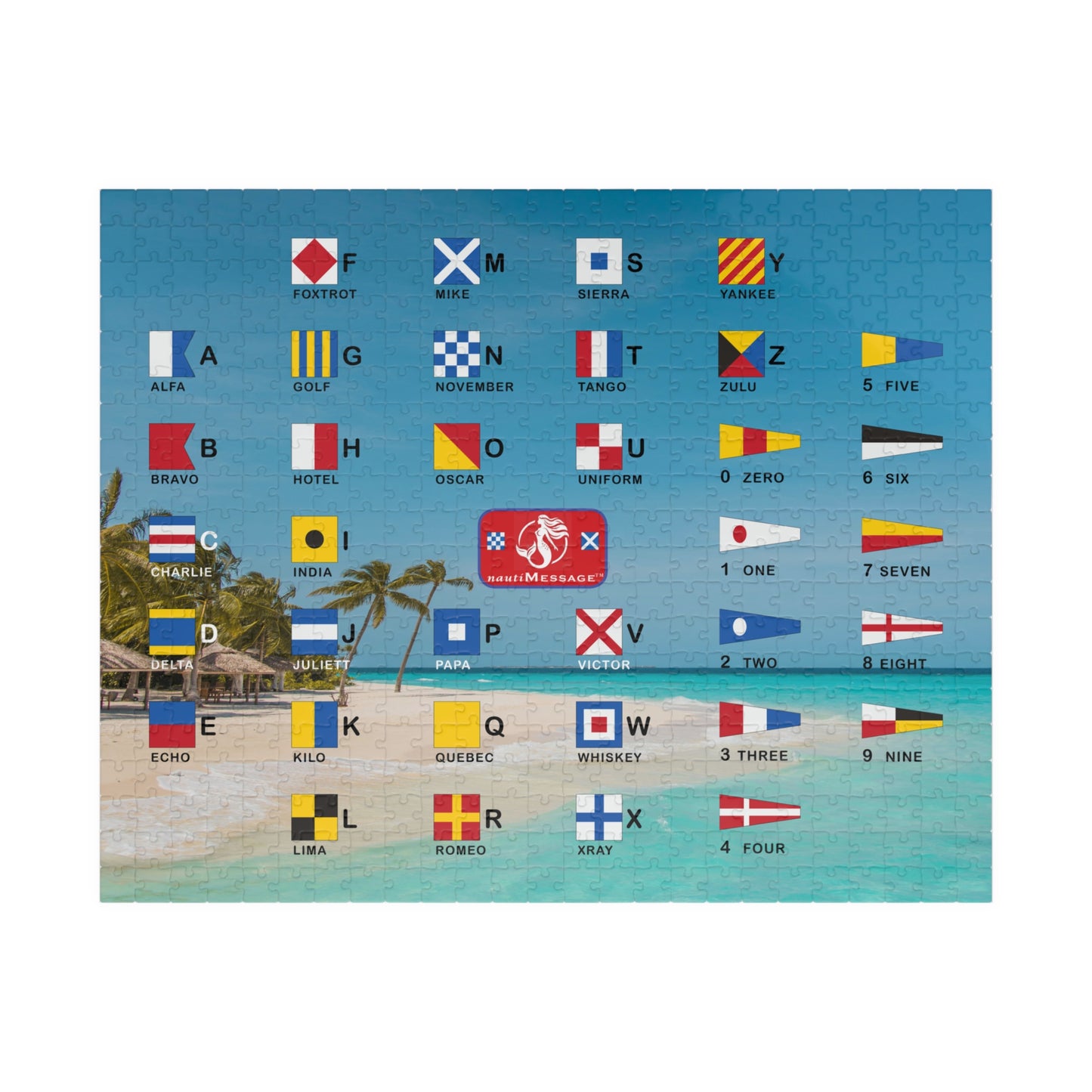 nautiMessage Signal Flag Puzzle  (110, 252, 520-piece) - Beach