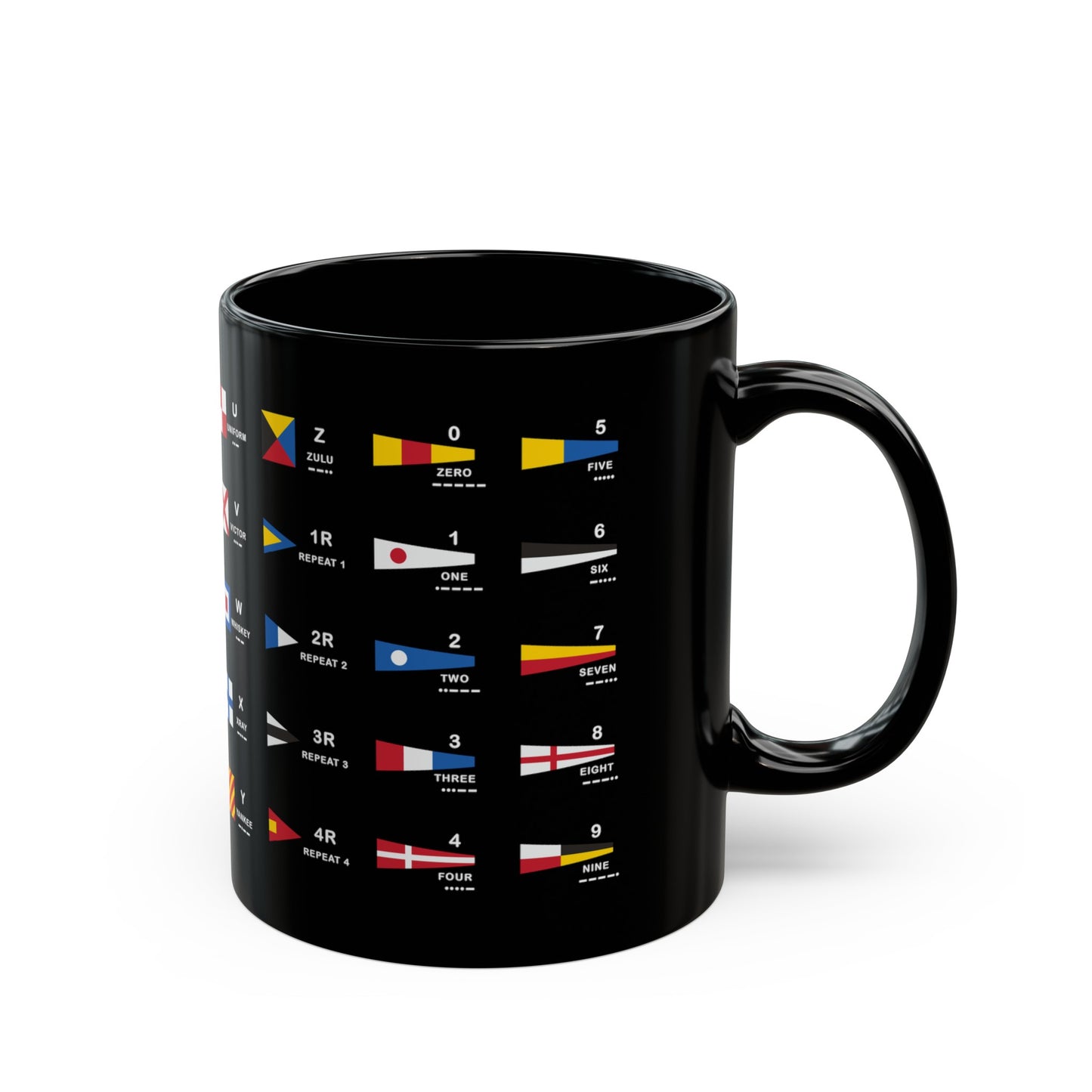 nautiMessage Black Mug - All Signal Flags