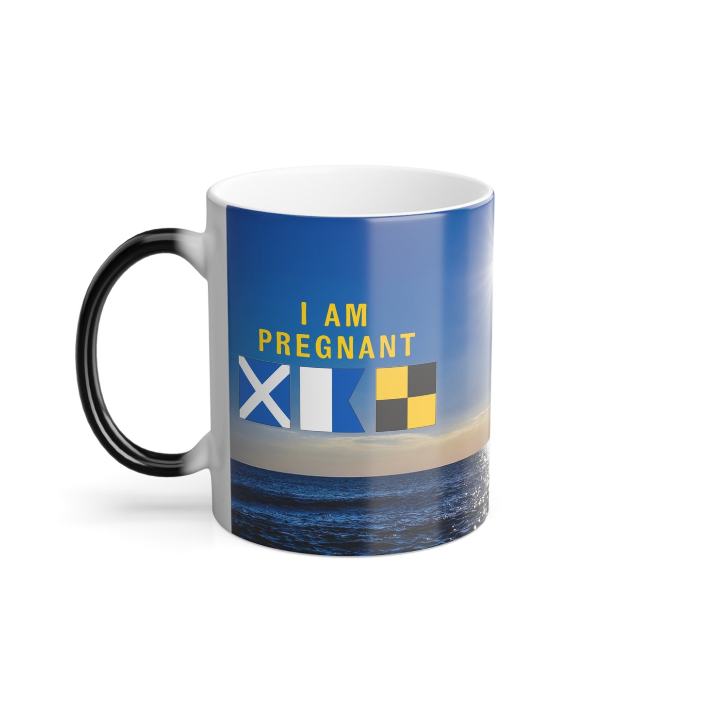 nautiMessage Hidden Message Mug  - MIKE ALFA LIMA - I am Pregnant