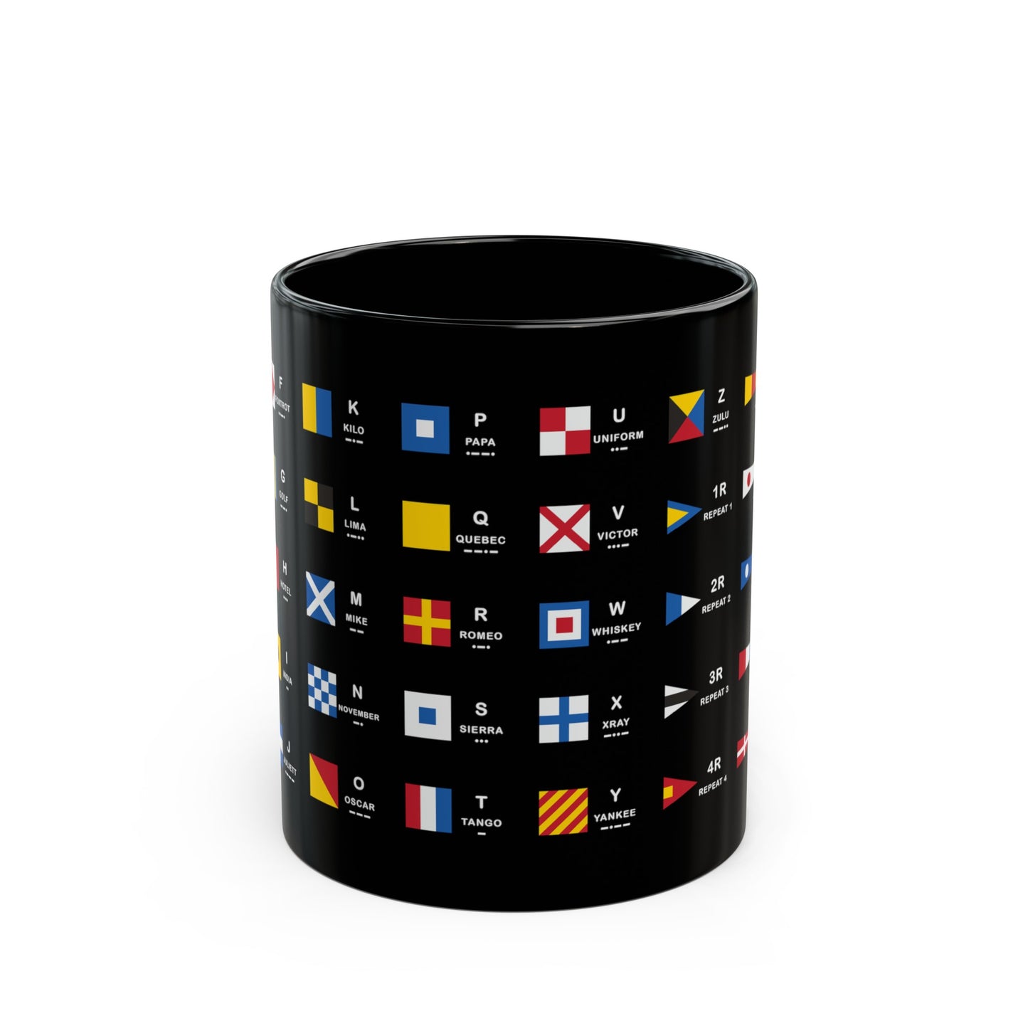 nautiMessage Black Mug - All Signal Flags