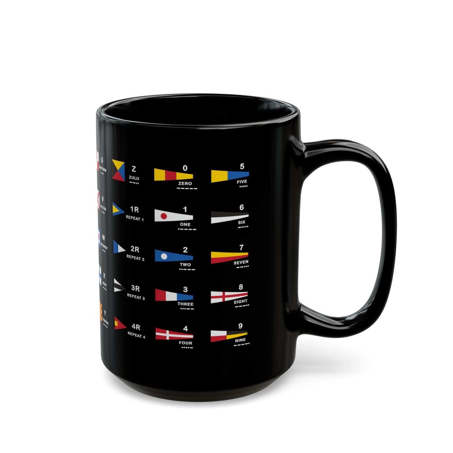 nautiMessage Black Mug - All Signal Flags