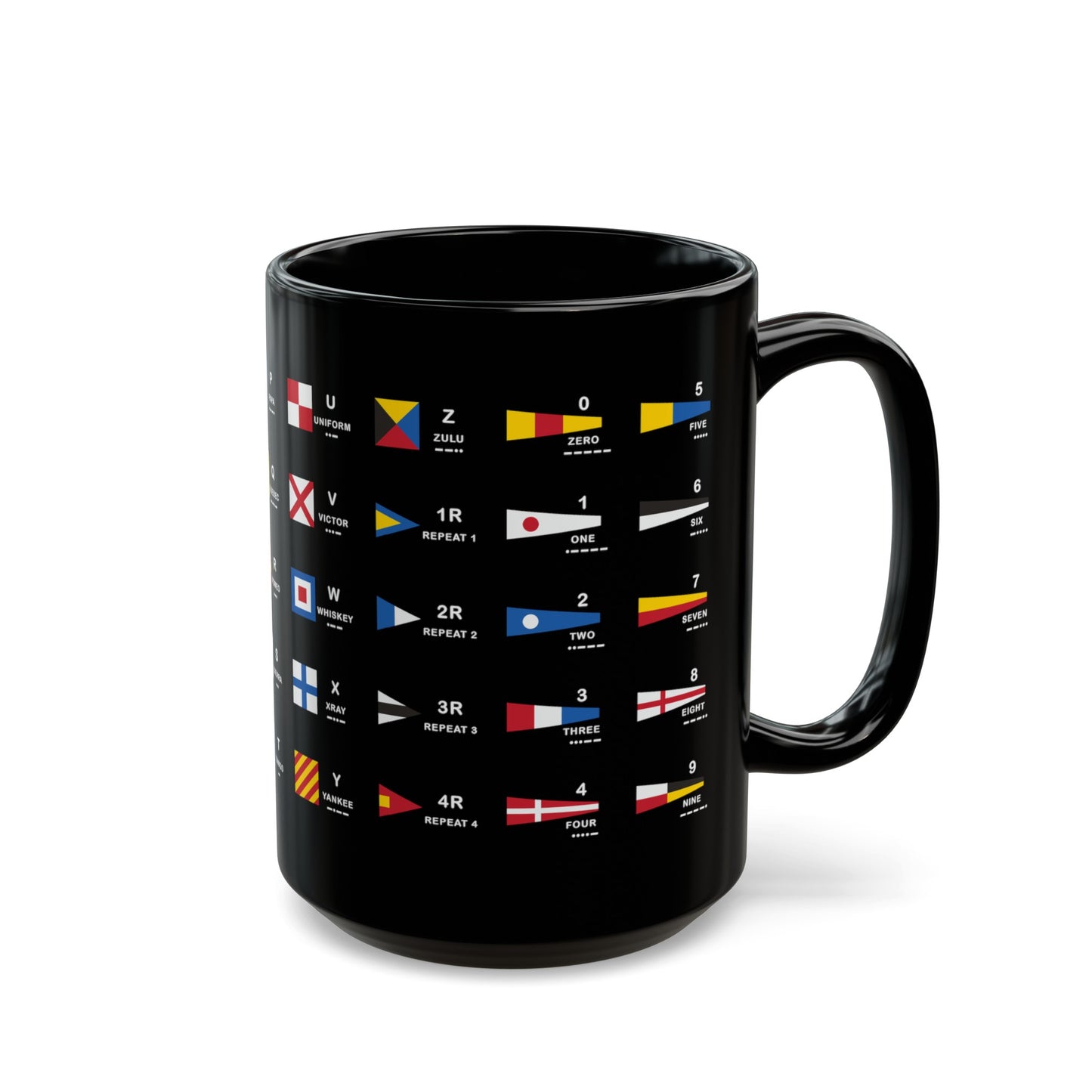 nautiMessage Black Mug - All Signal Flags