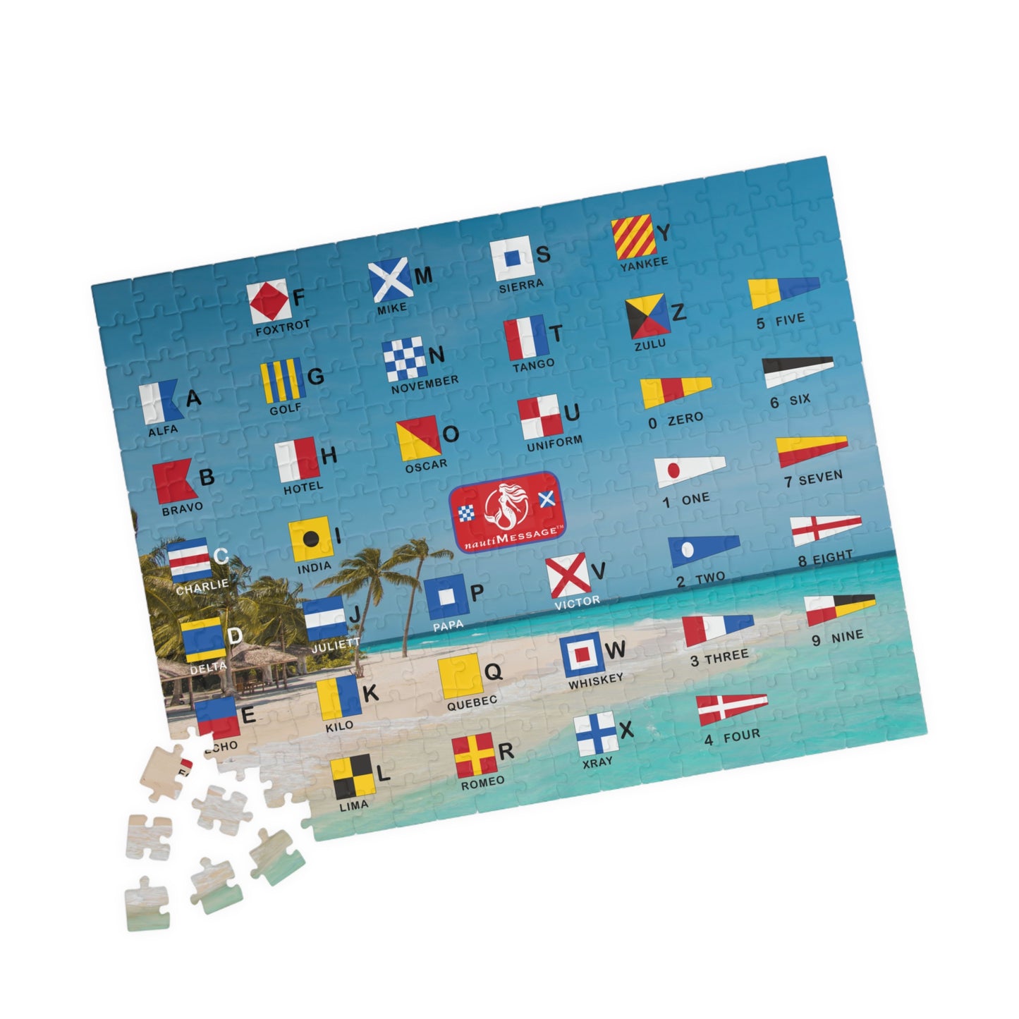 nautiMessage Signal Flag Puzzle  (110, 252, 520-piece) - Beach