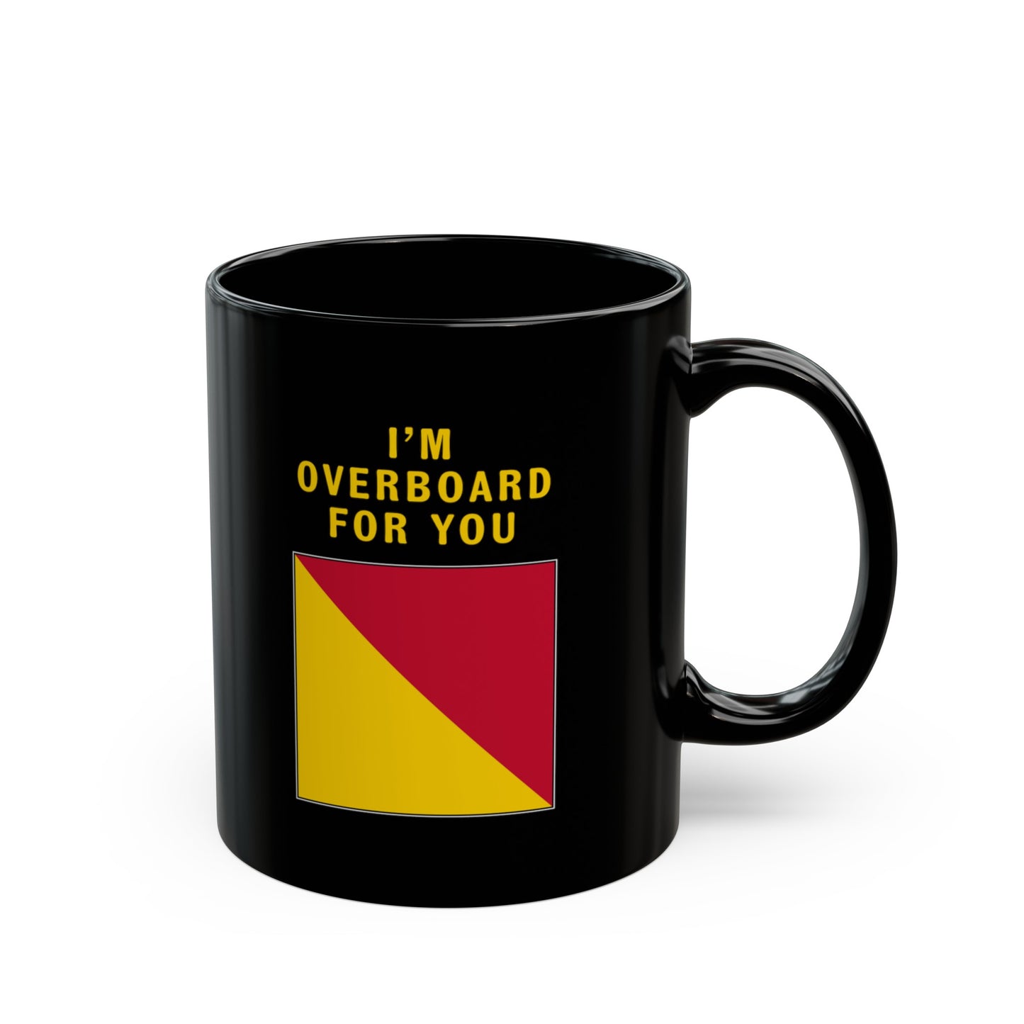 nautiMessage Black Mug - OSCAR - I am Overboard for You