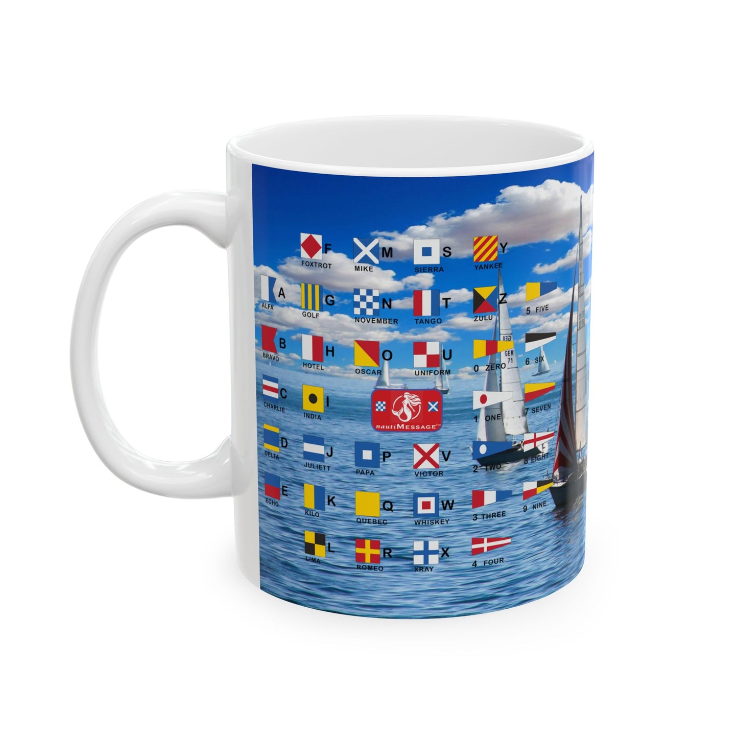 Signal Flag Ceramic Mug, (11oz, 15oz) - All Flags on Sailing Scene