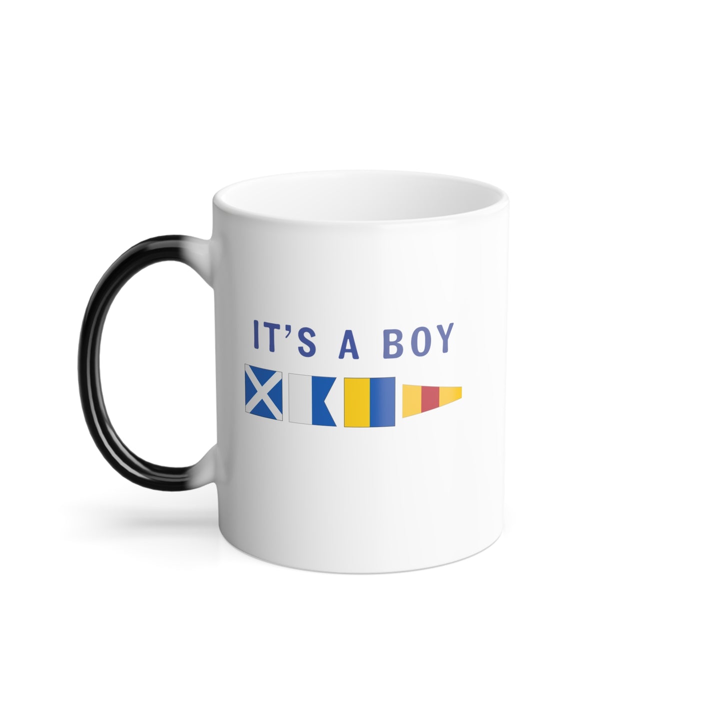 nautiMessage Hidden Message Gender Reveal Mug  - MIKE ALFA JULIETT ZERO - It's a Boy