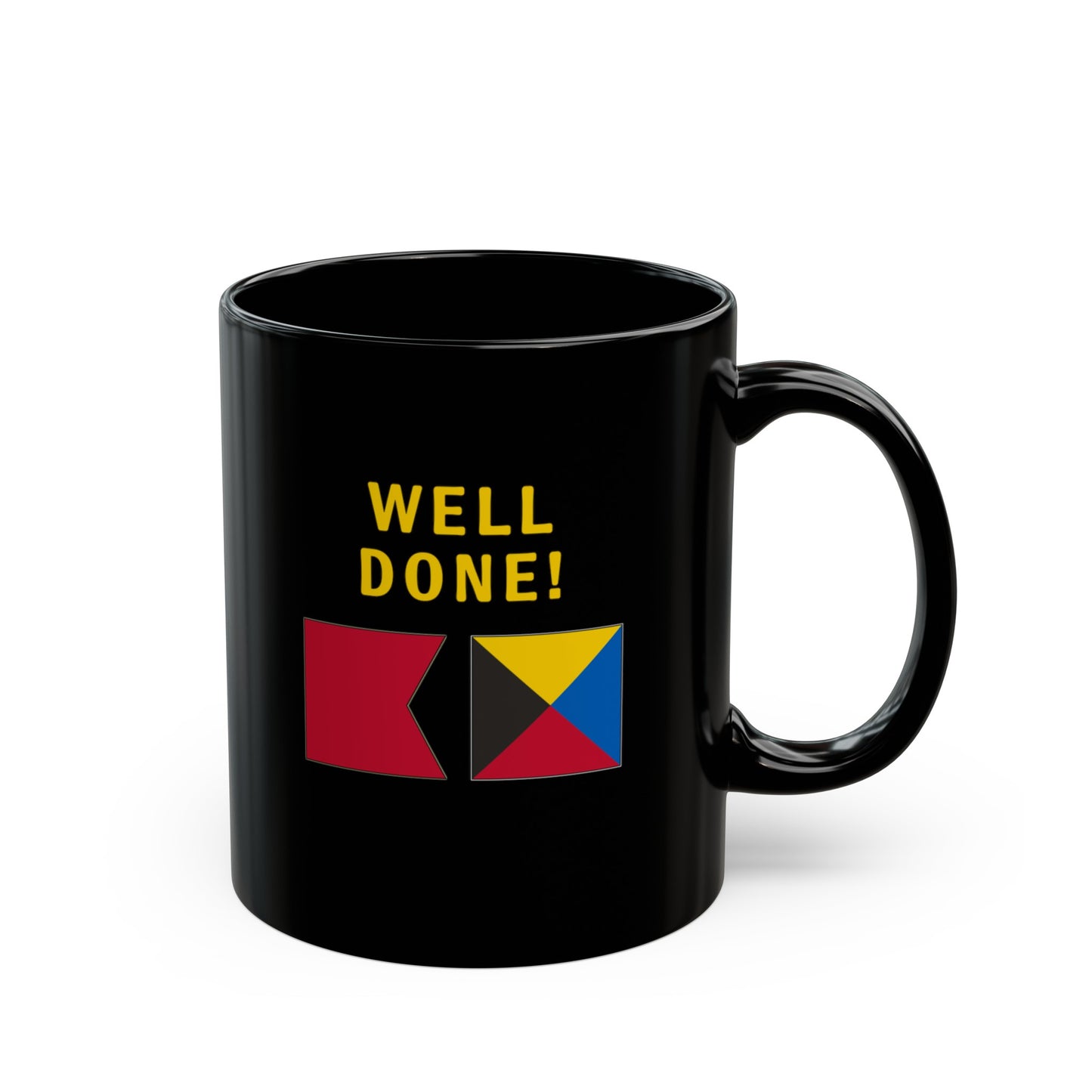 nautiMessage Black Mug - BRAVO ZULU - Well Done!